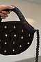Black Crochet Shell Charm Mini Bag