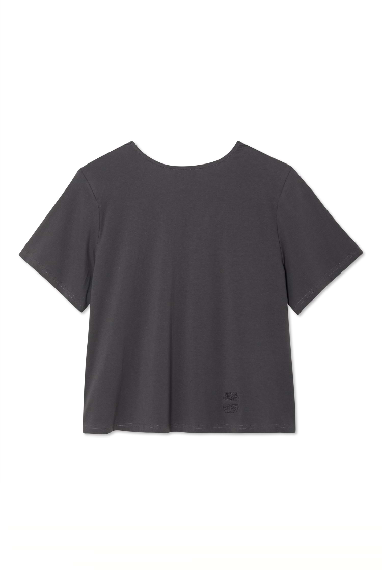 Grey T-Shirt with Shoulder Pads