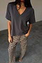 Grey T-Shirt with Shoulder Pads