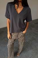 Thumbnail for caption_Model wears Grey T Shirt  in size M
