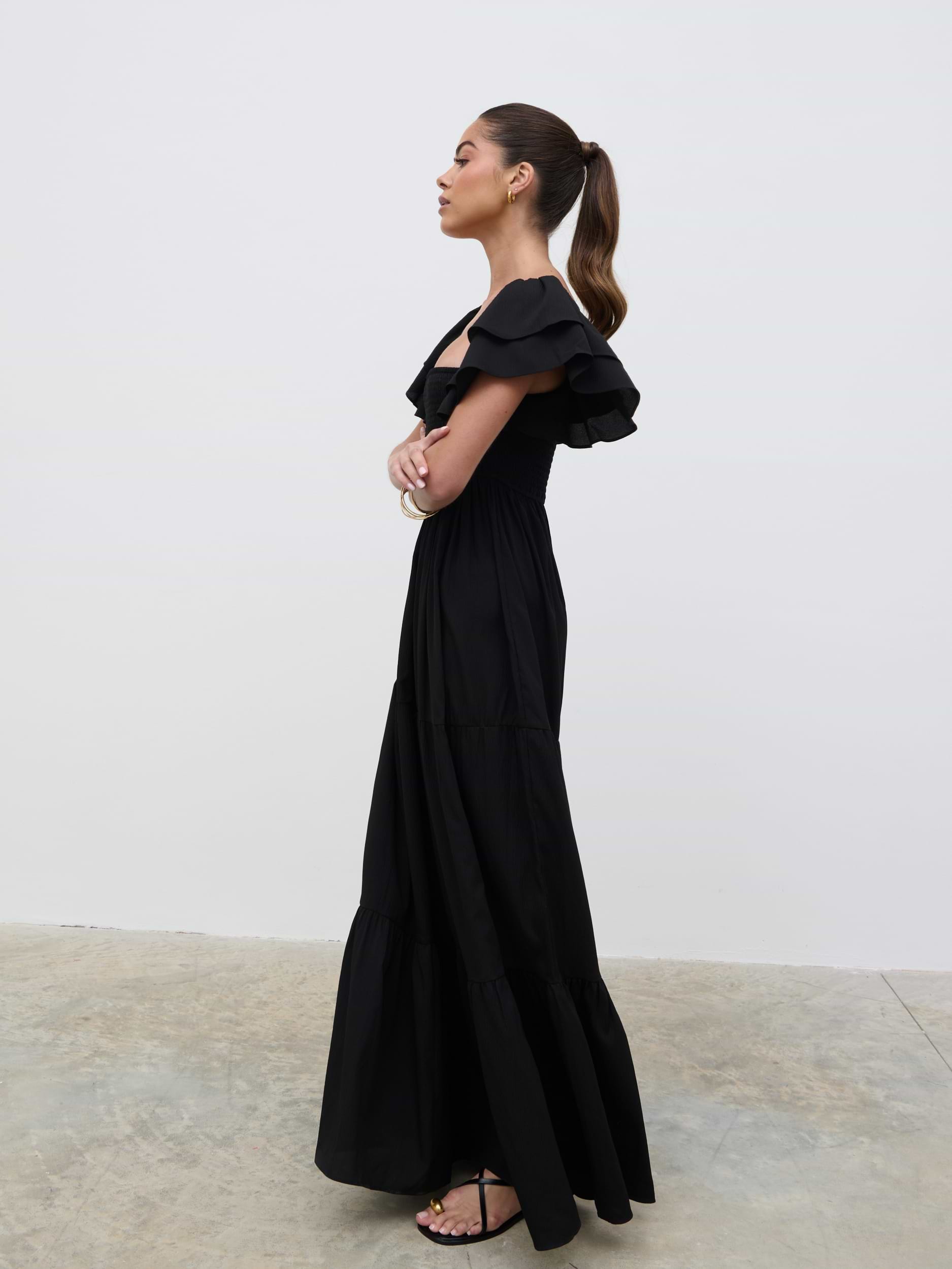 Althea Frill Easywear Day Dress - Black