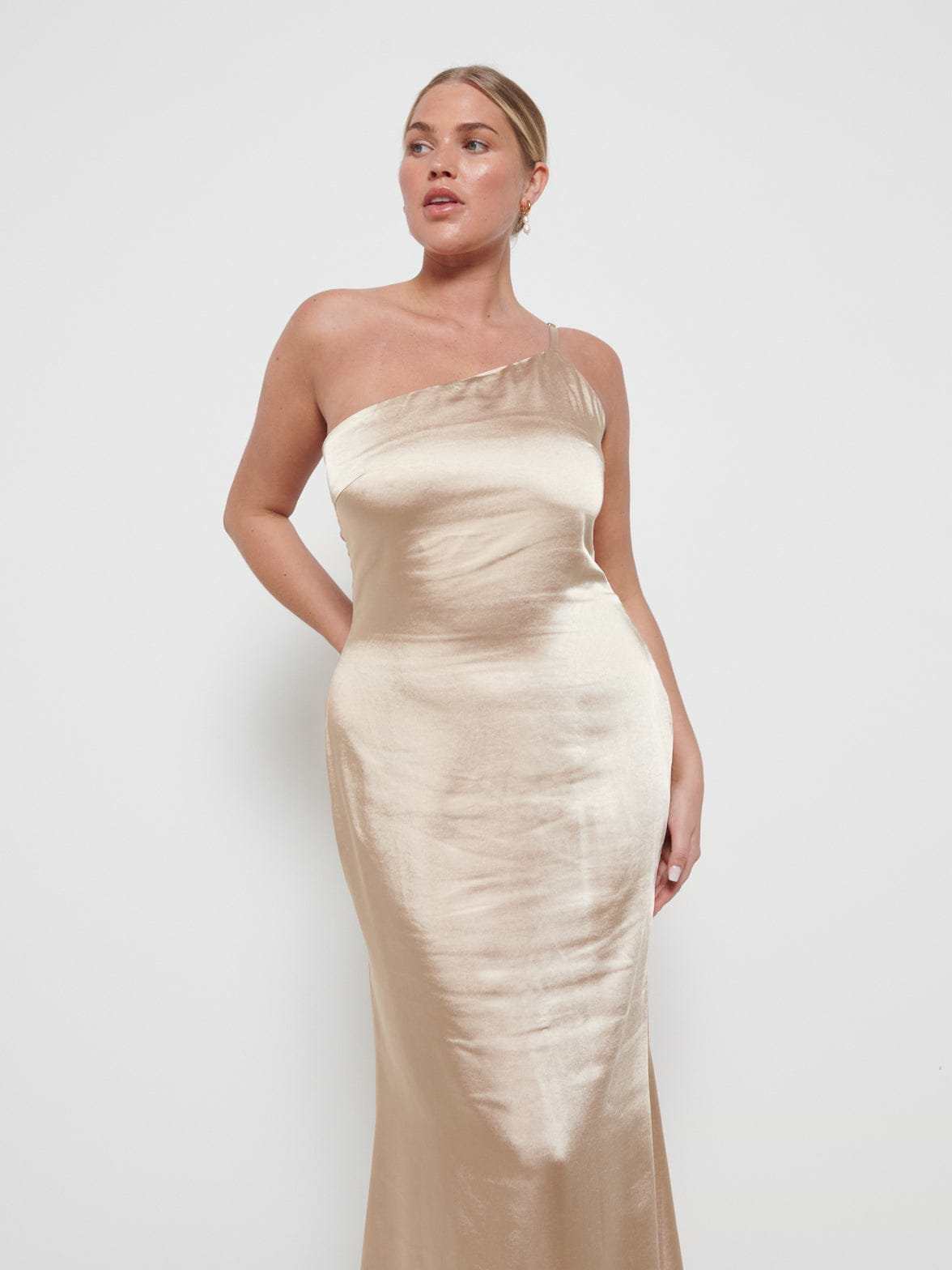 Amelia Maxi Bridesmaid Dress - Matte Bronze