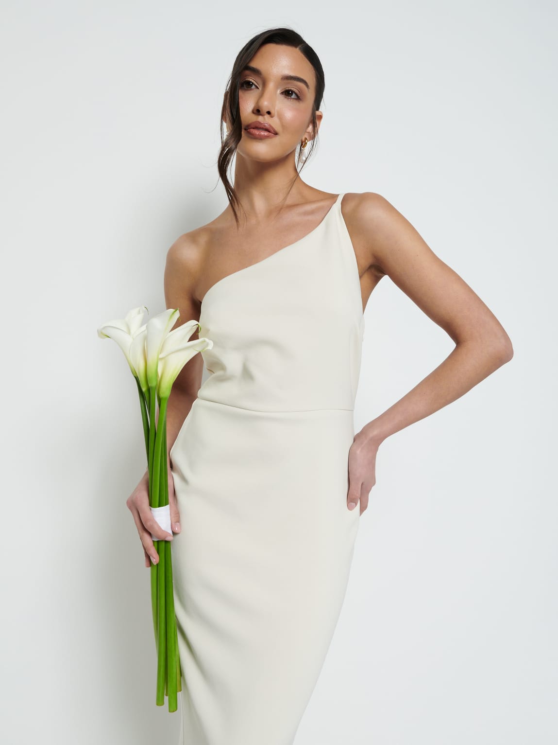 Amelia Crepe Maxi Bridesmaid Dress - Champagne