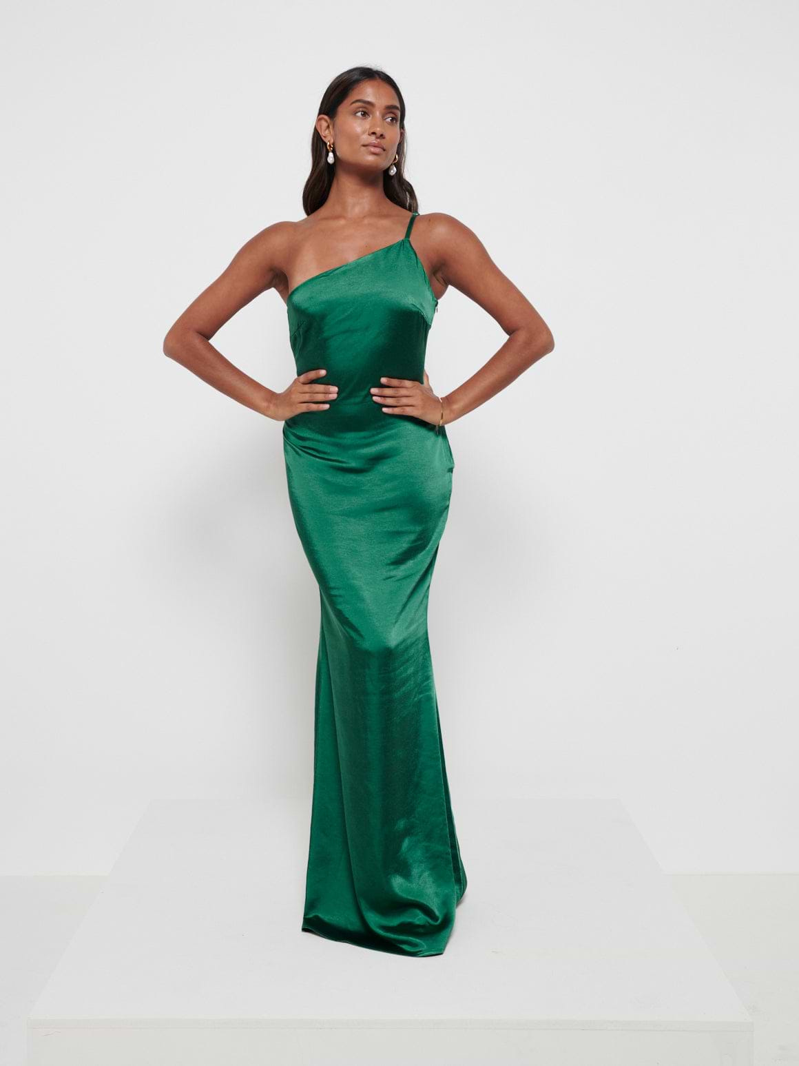 Amelia Maxi Bridesmaid Dress - Matte Emerald