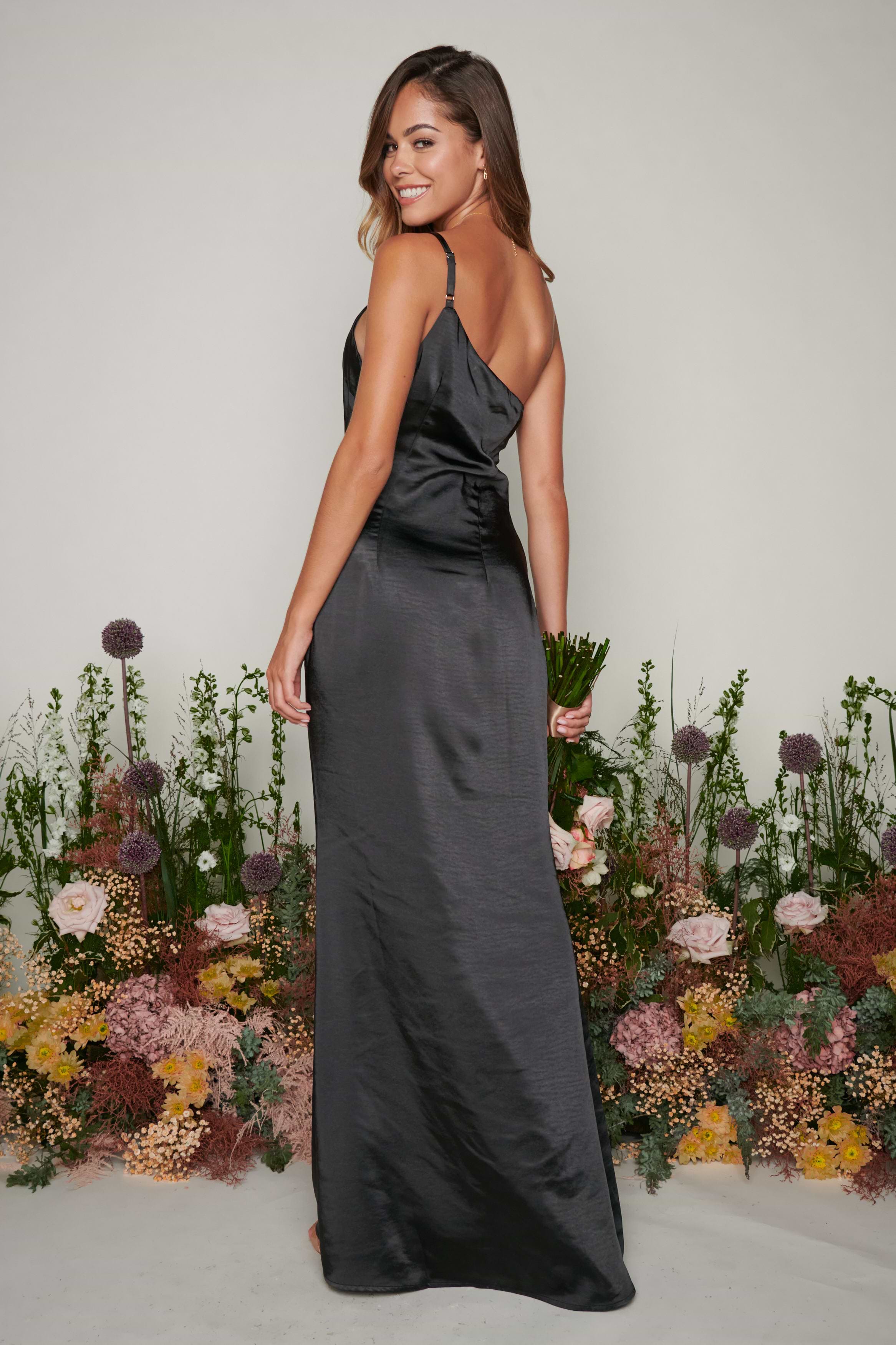 Amelia Maxi Bridesmaid Dress - Matte Black