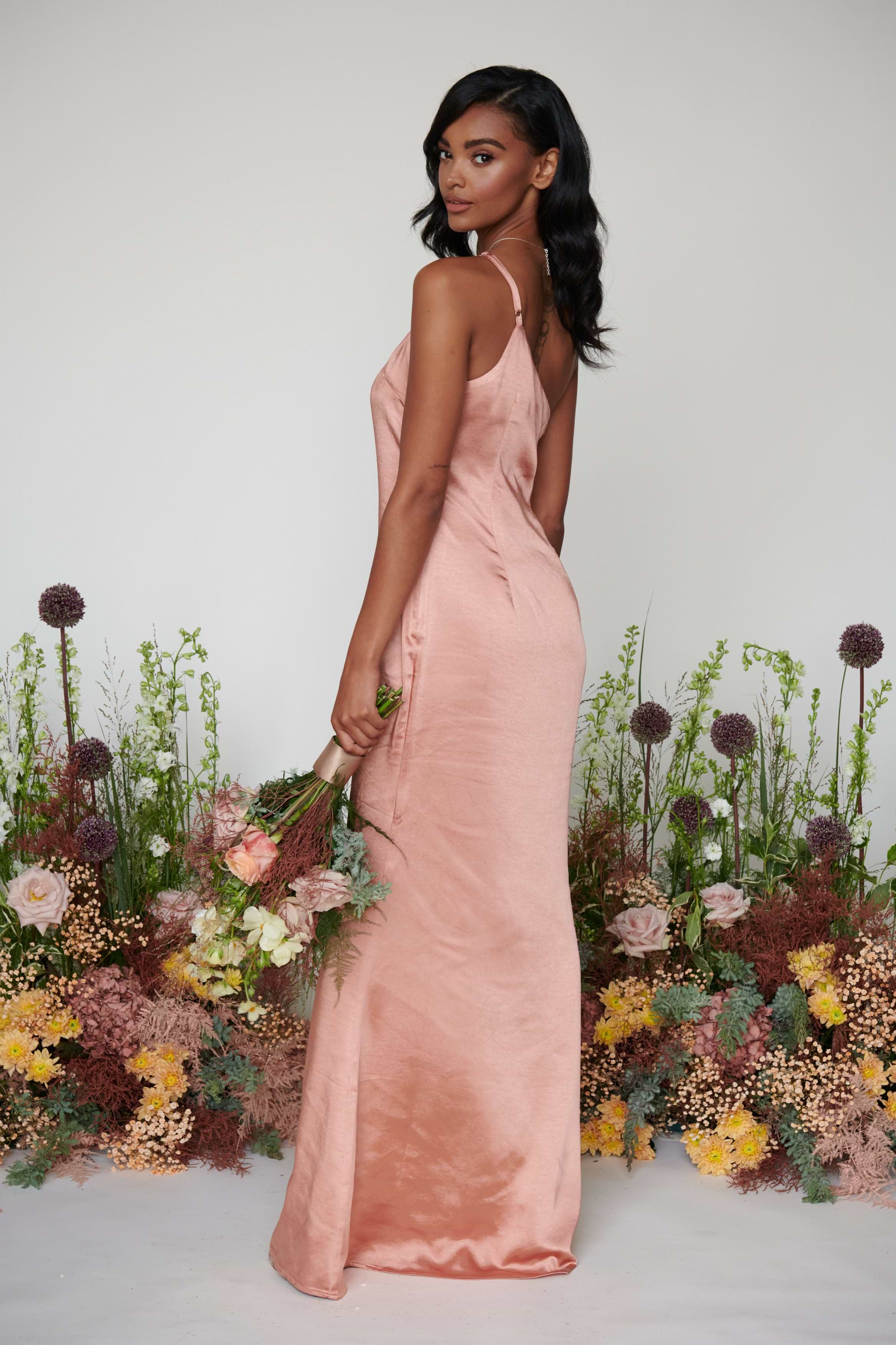 Amelia Maxi Bridesmaid Dress - Matte Tan Blush