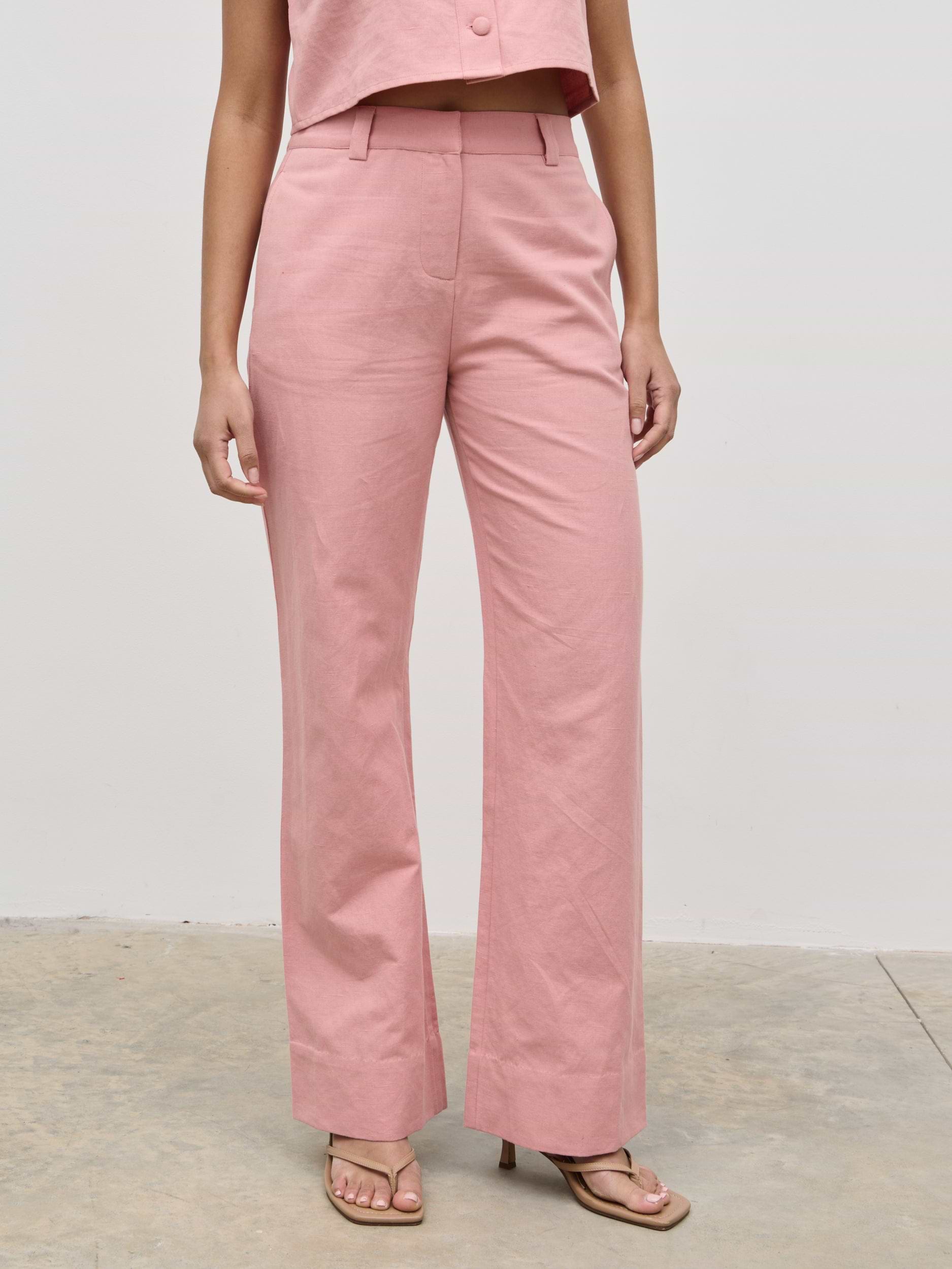 Blair Linen Trousers - Pink