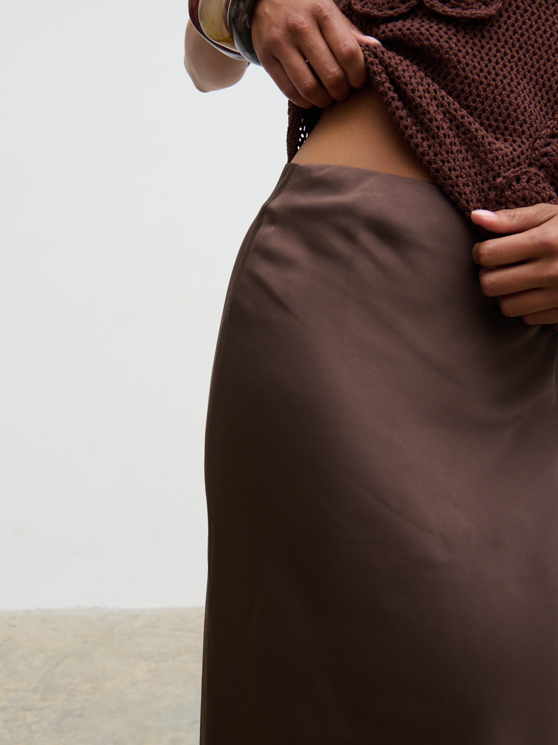 Breya Maxi Skirt - Chocolate Brown