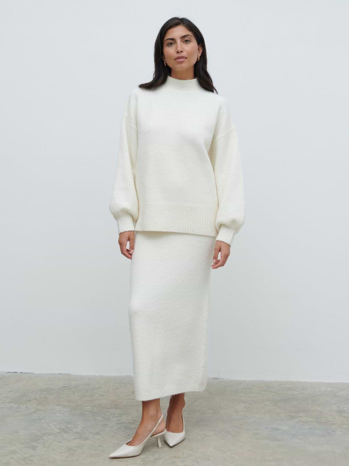 Camille Balloon Sleeve Knit Jumper - Cream