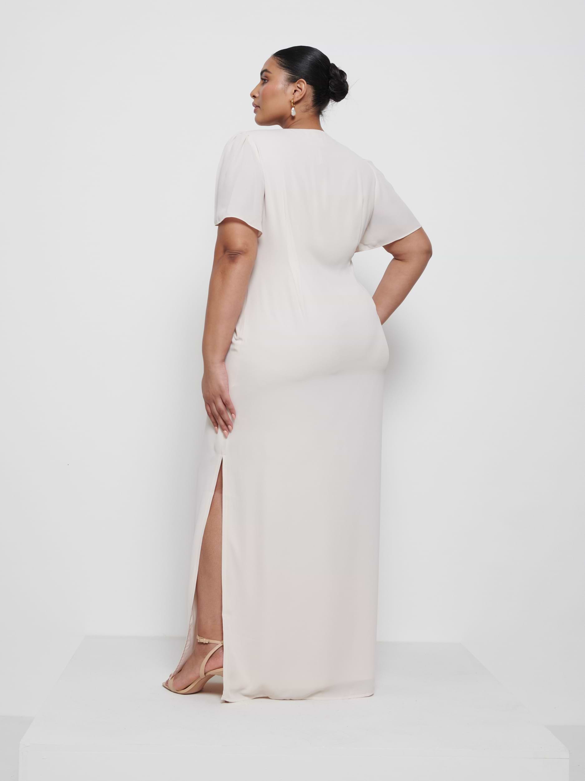Edie Chiffon Maxi Bridesmaid Dress Curve - Champagne
