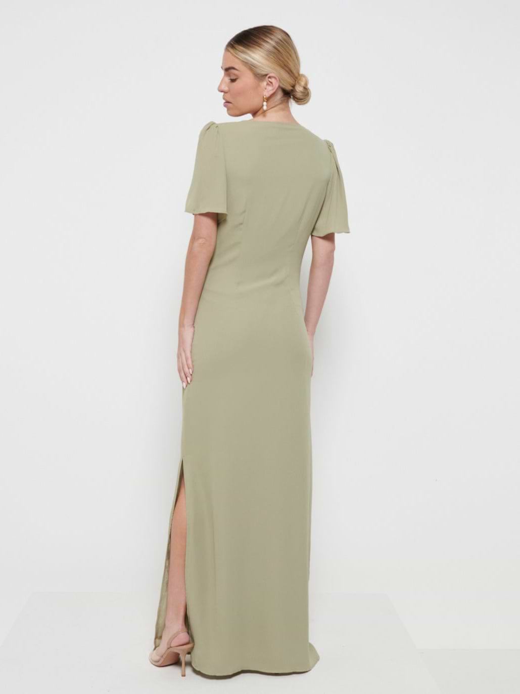 Edie Chiffon Maxi Bridesmaids Dress - Olive