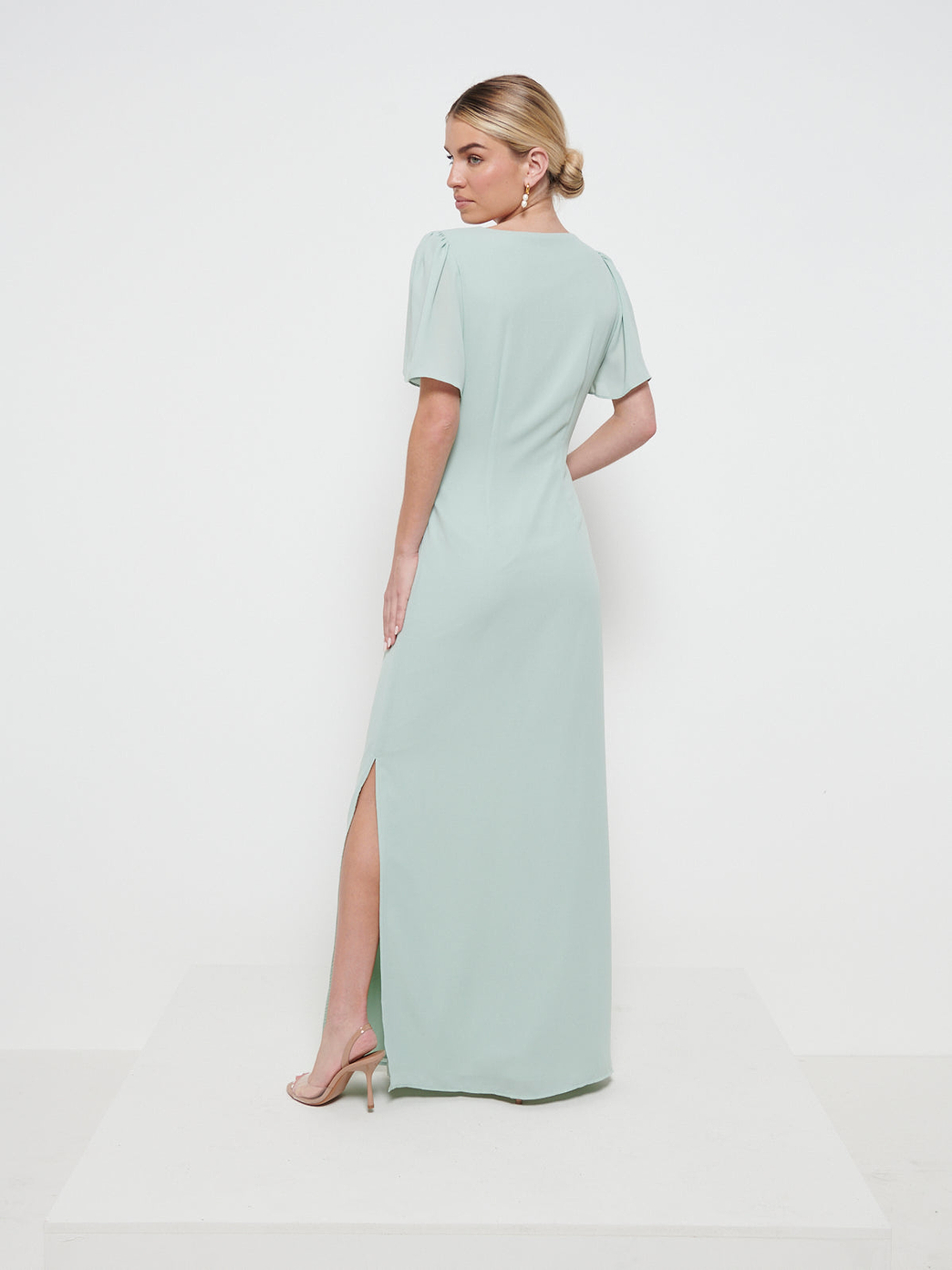 Edie Chiffon Maxi Bridesmaids Dress - Sage
