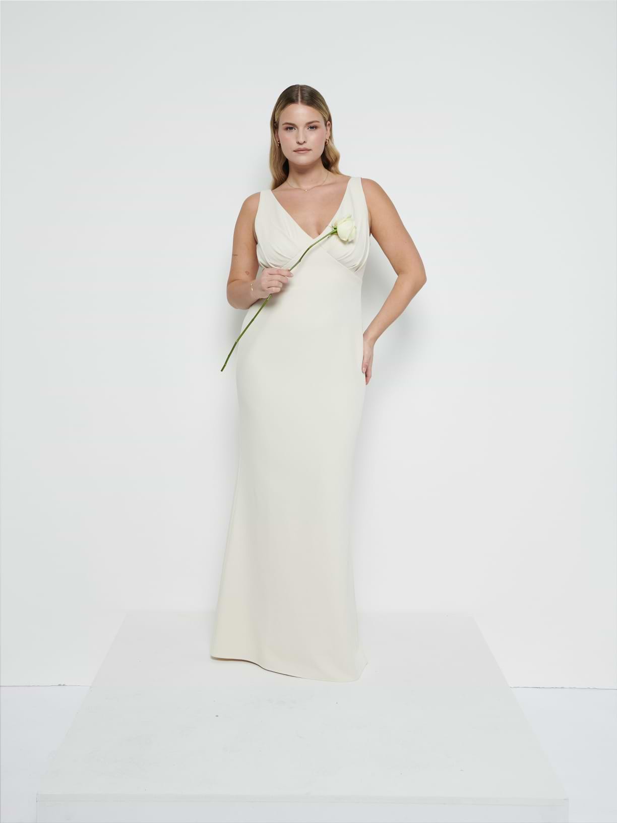 Esmee Crepe Maxi Bridesmaid Dress - Champagne