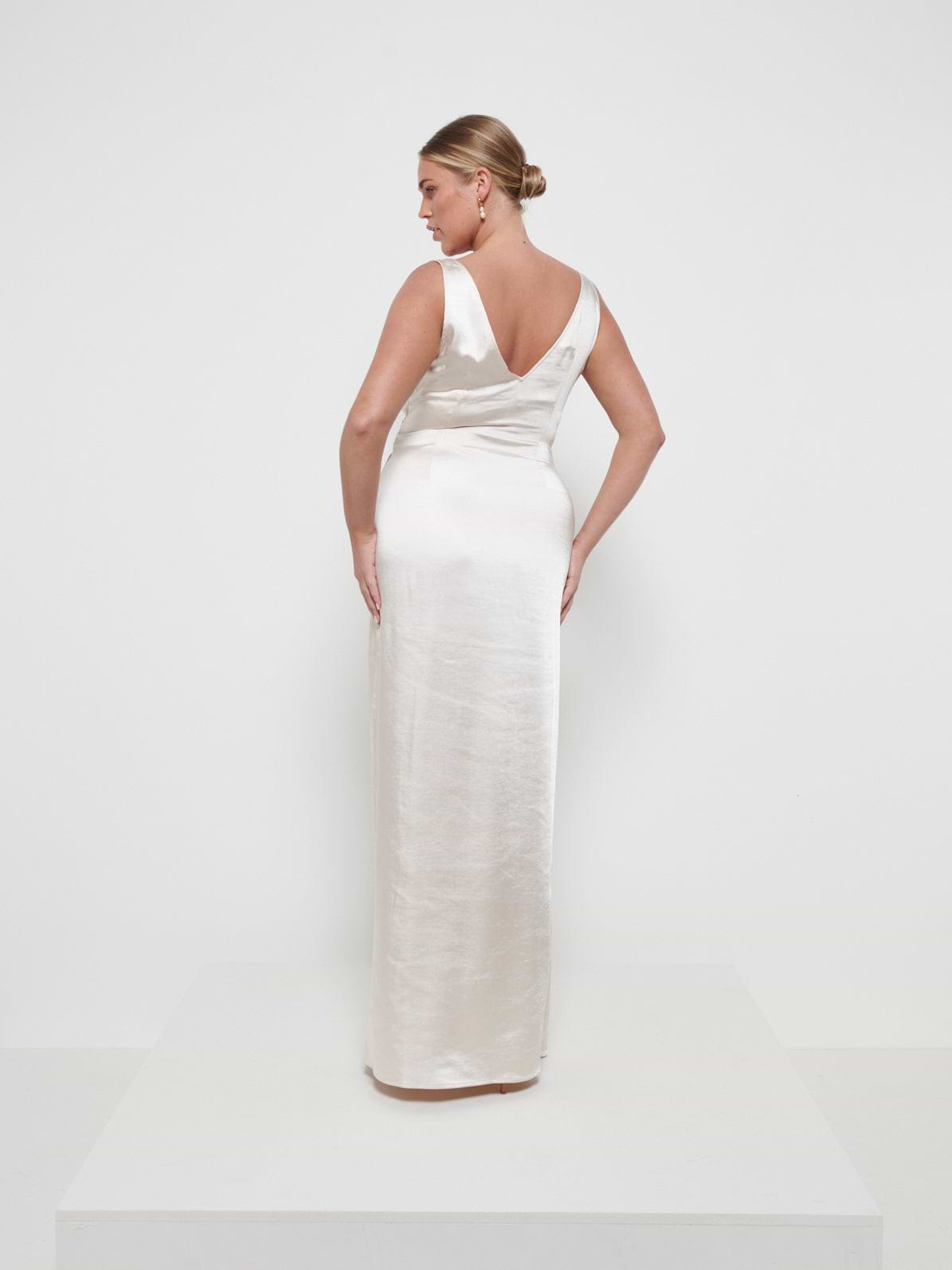 Esmee Wrap Maxi Bridesmaid Dress - Matte Champagne