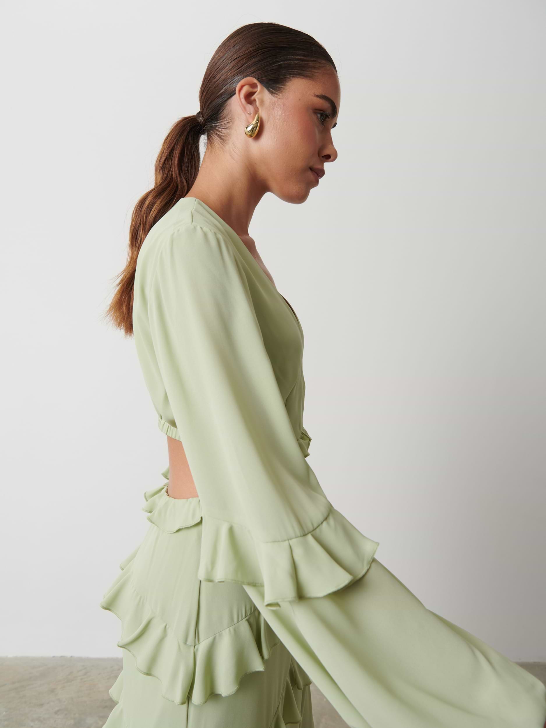Evie Ruffle Maxi Dress - Sage
