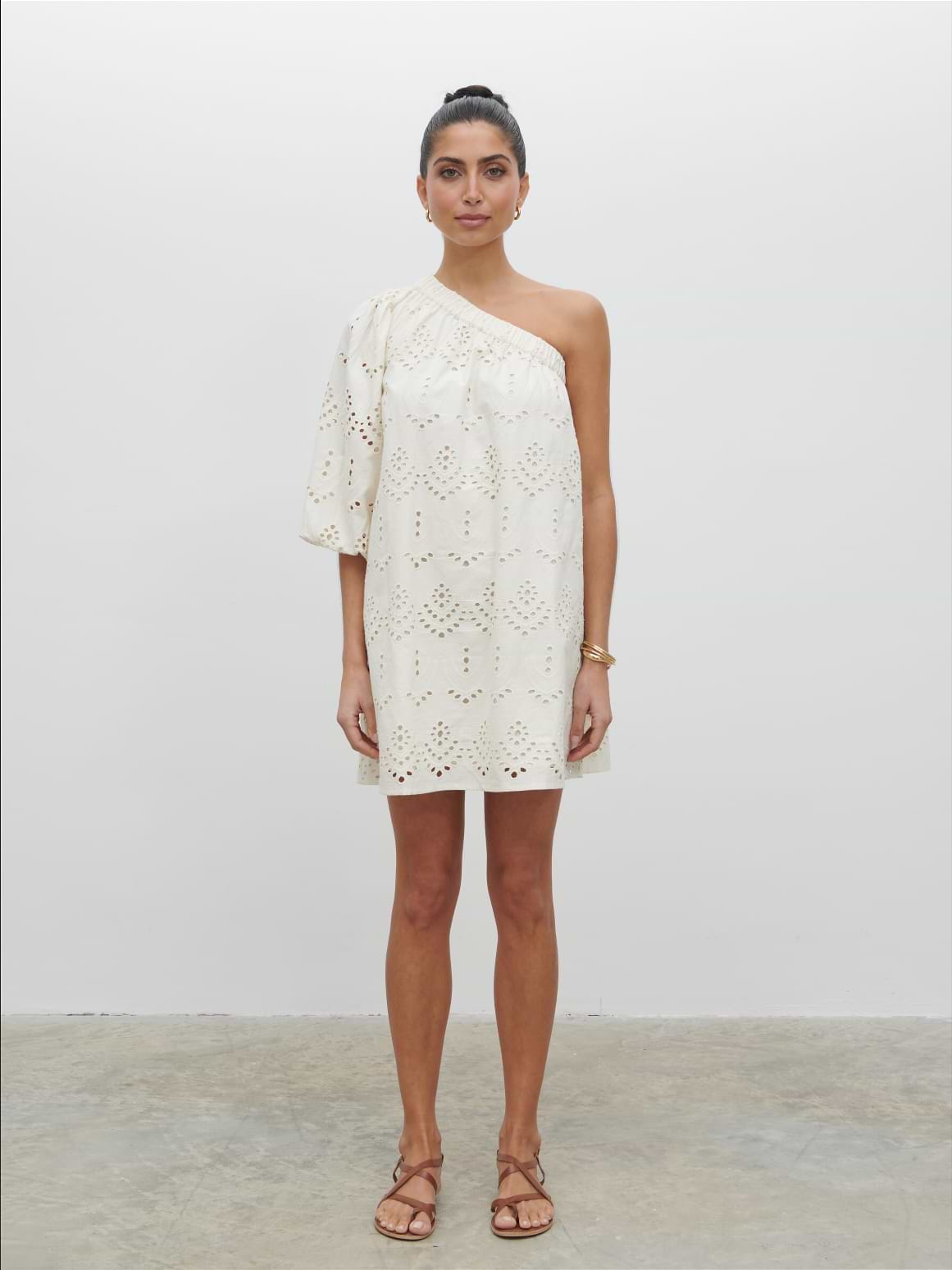 Fawn Broderie Mini Dress - Natural
