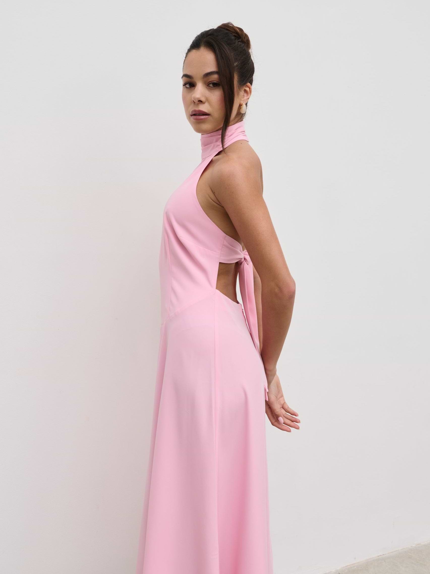 Haisley Dropped Waist Midaxi Dress - Peony Pink
