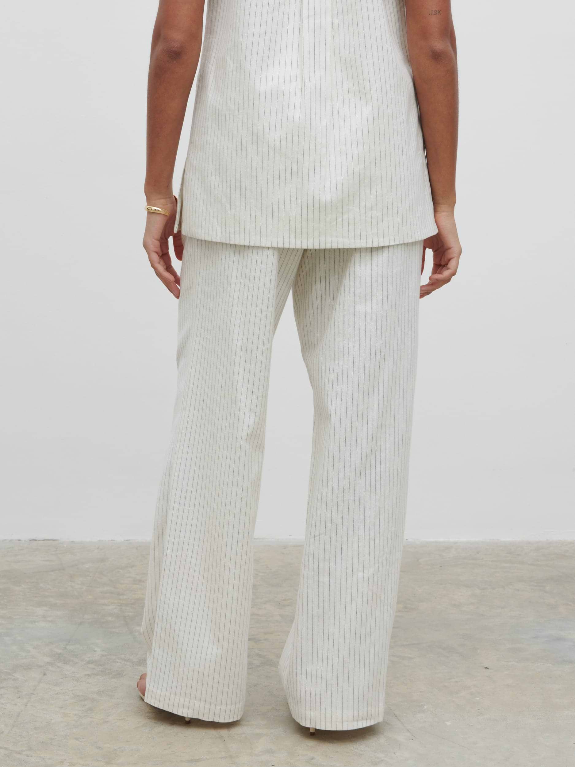 Harlee Straight Leg Trousers - Pinstripe