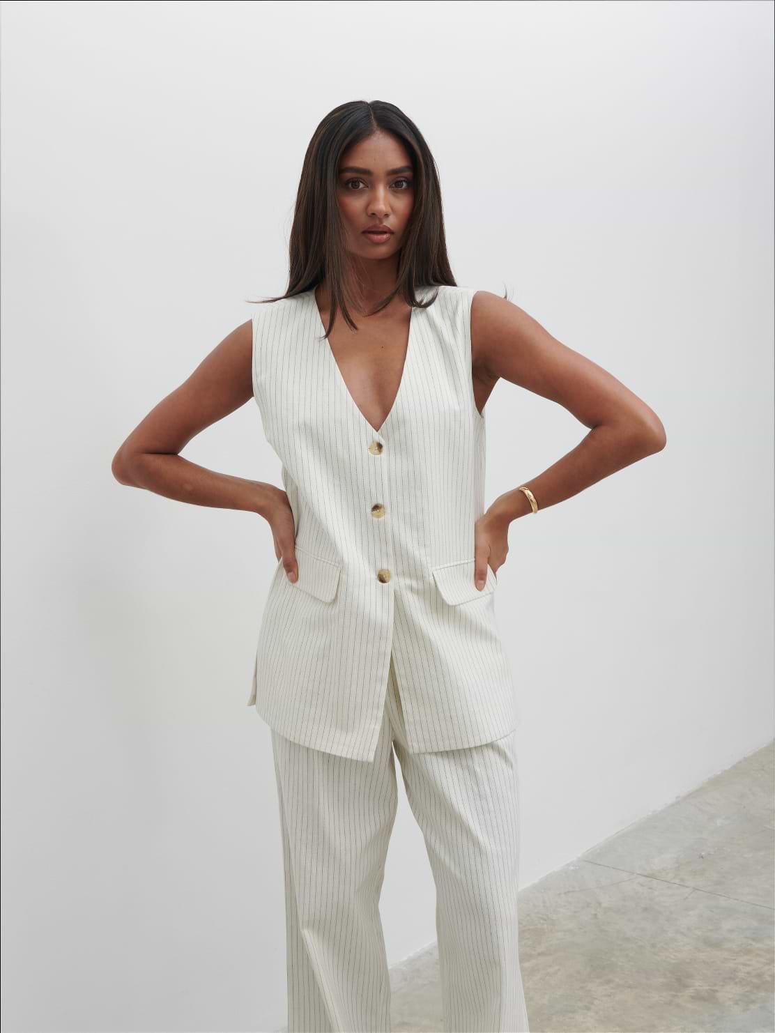 Harlee Waistcoat - Pinstripe