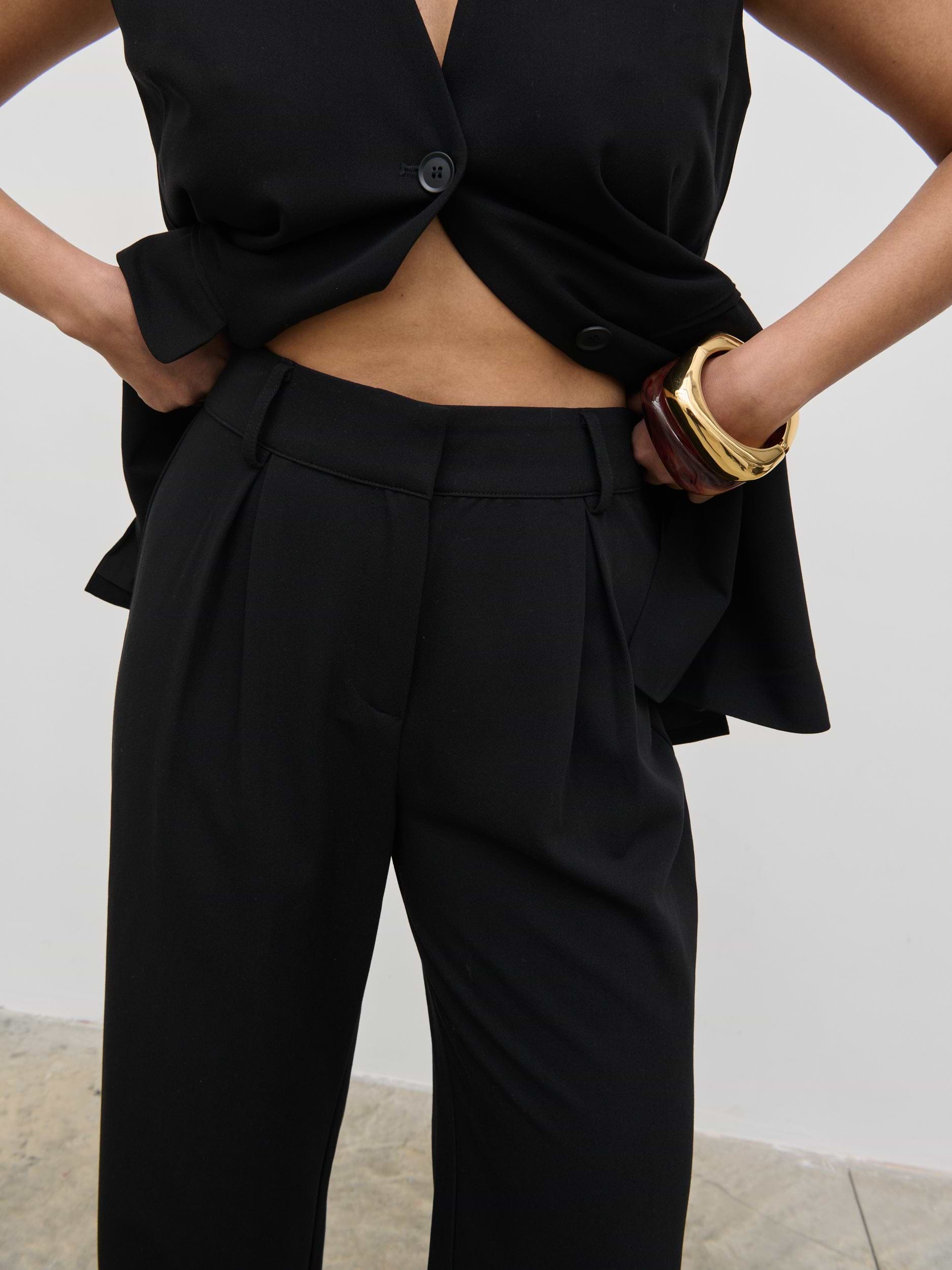 Harlee Straight Leg Trousers - Black