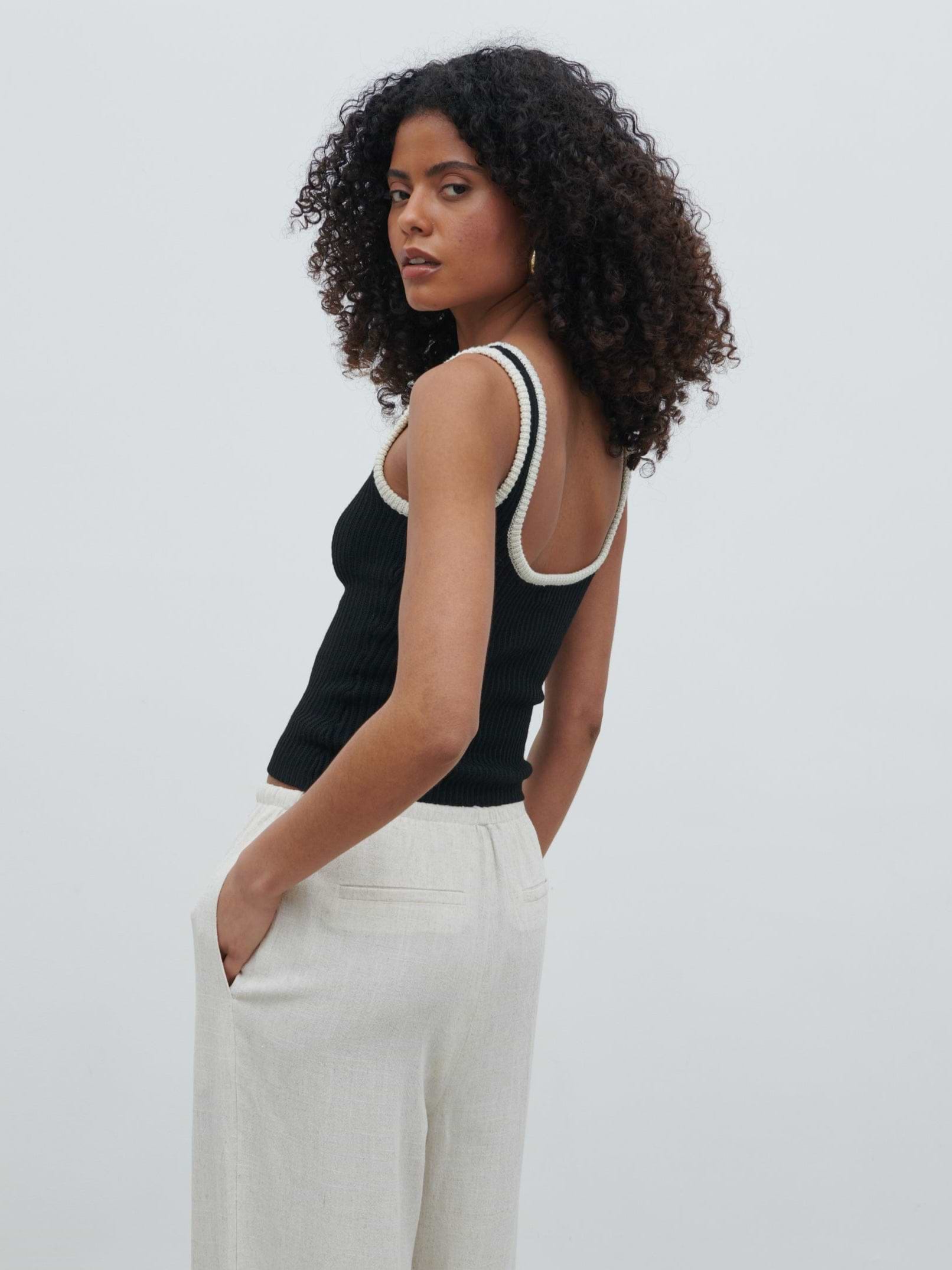 Hartley Knit Top - Black Contrast