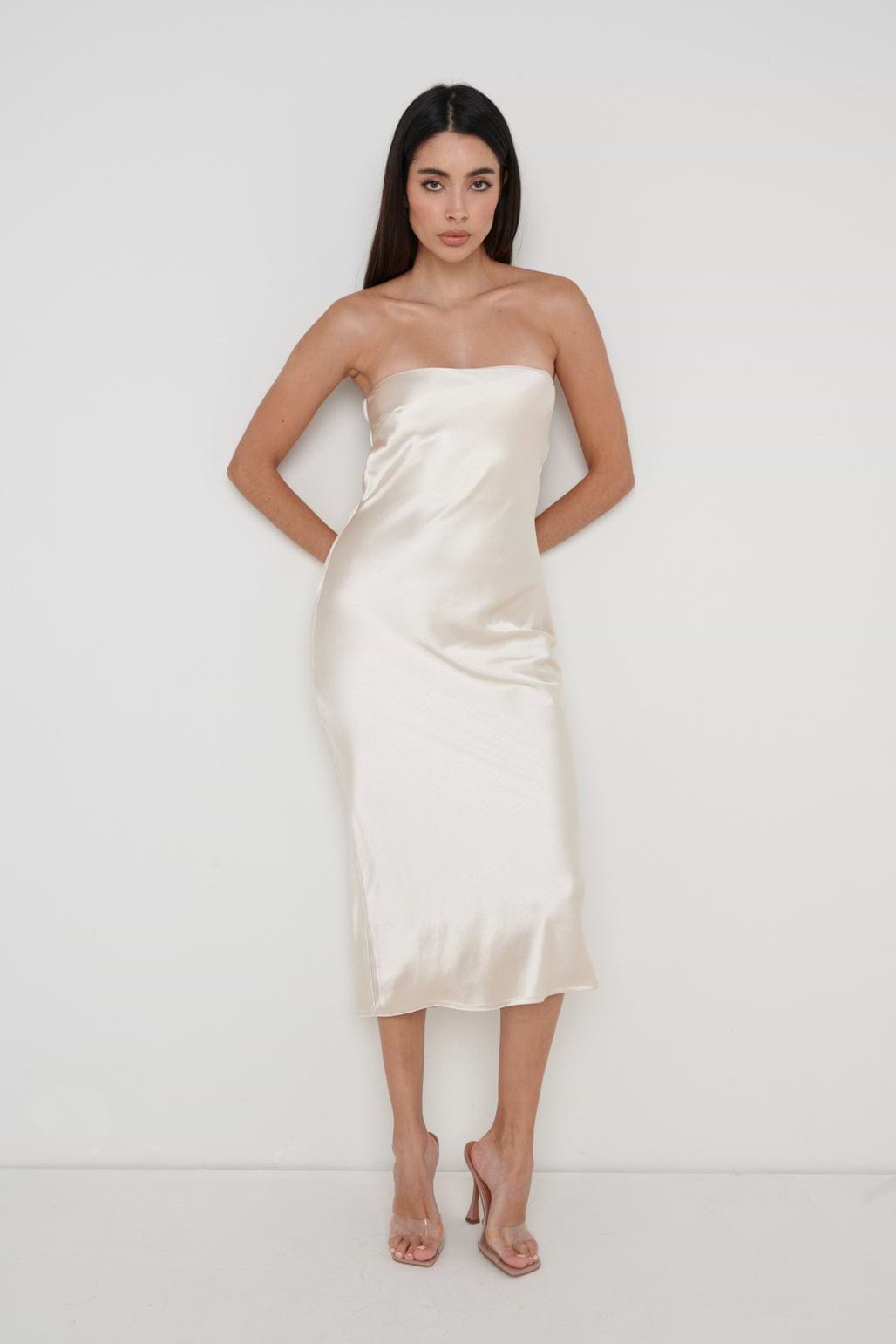 Heather Bandeau Dress - Oyster