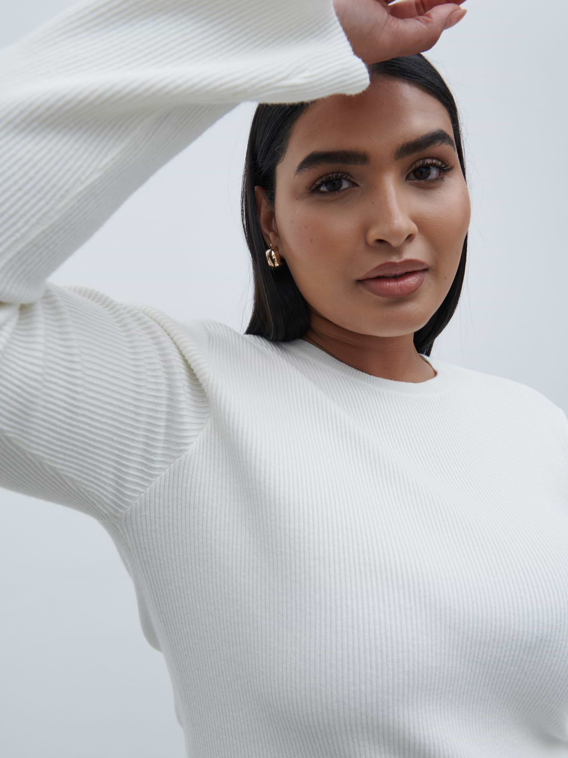 Jayla Long Sleeve Knit Top - Cream