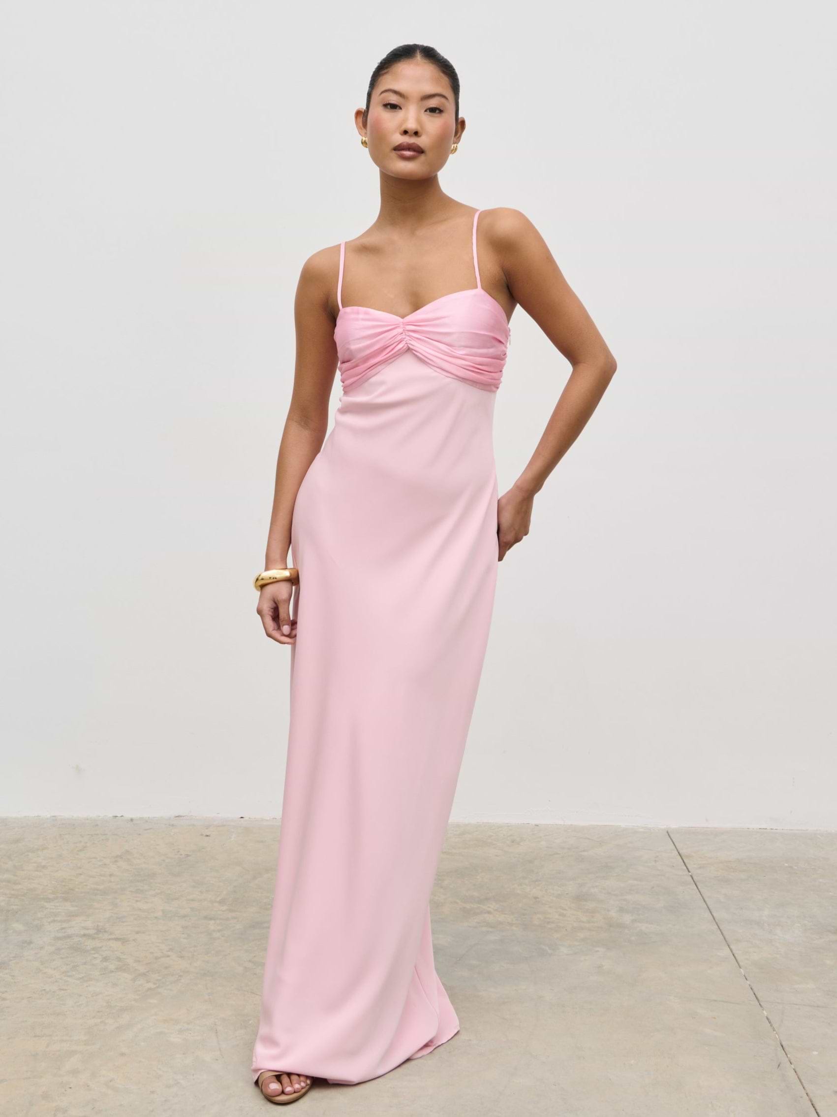 Joely Contrast Midaxi Dress - Peony Pink