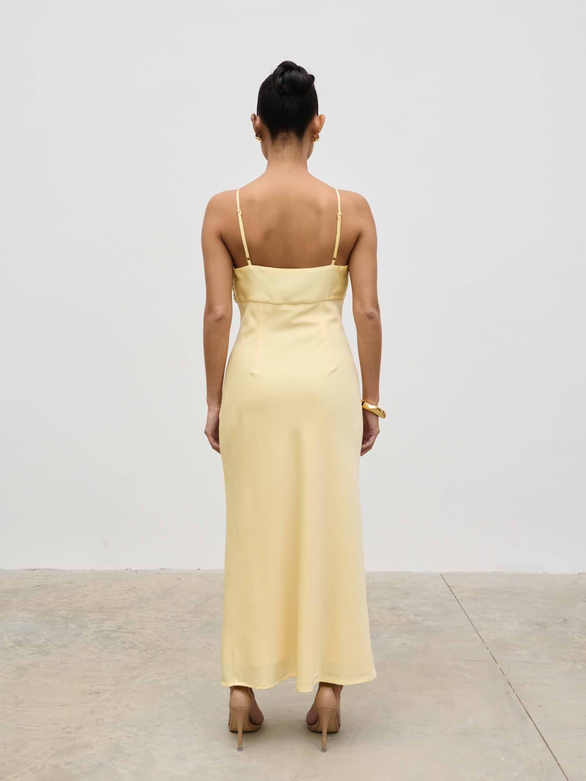 Joely Contrast Midaxi Dress - Lemon
