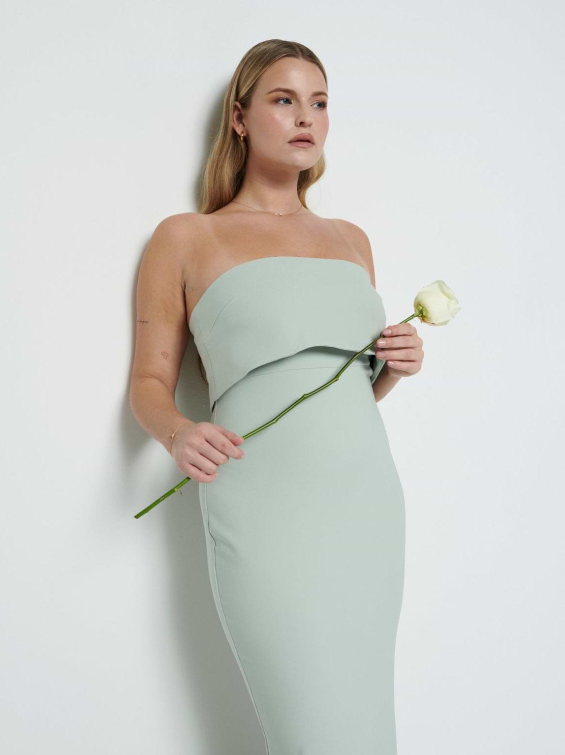Julia Crepe Maxi Bridesmaid Dress - Sage