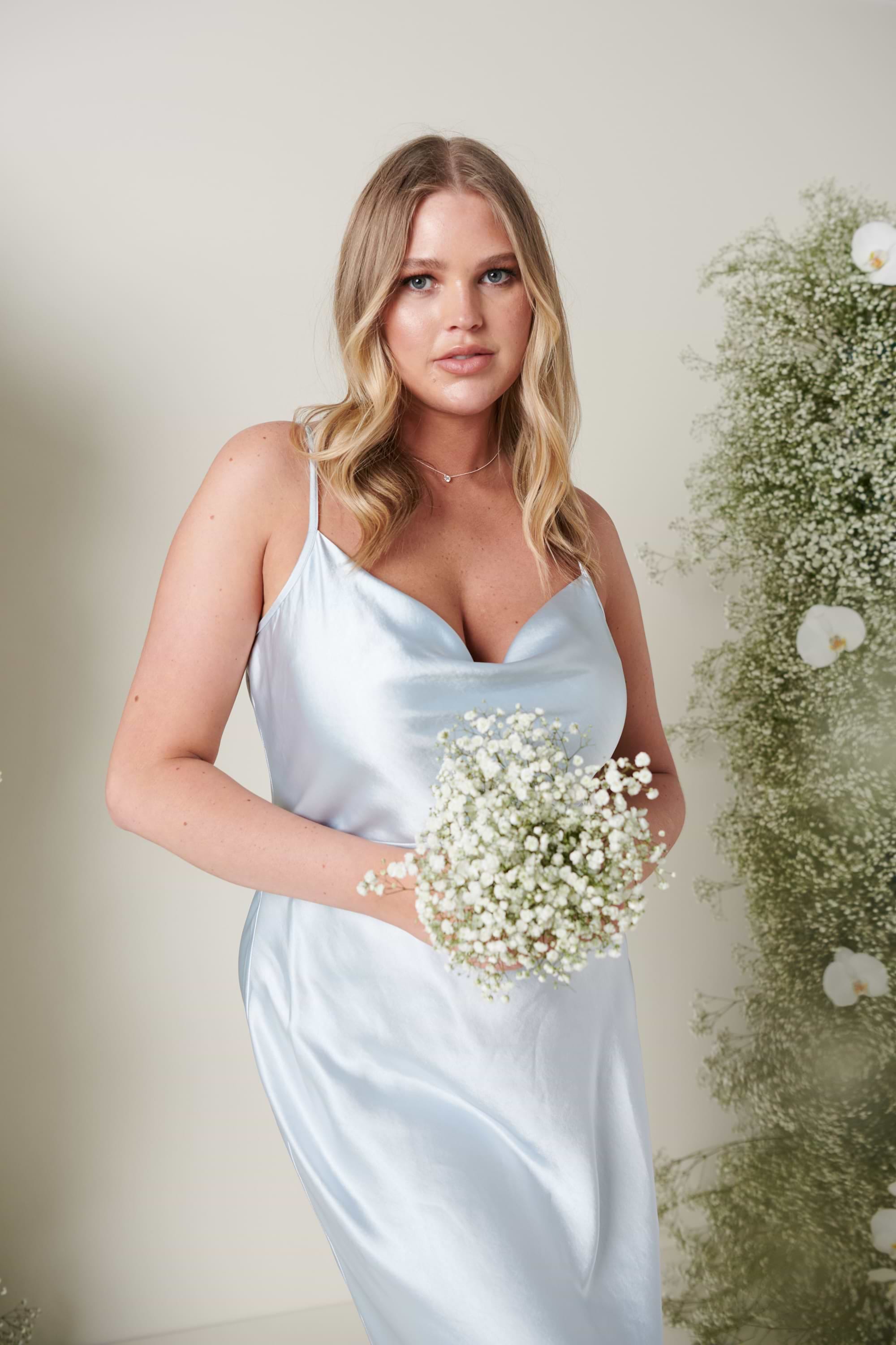Keisha Maxi Bridesmaid Dress - Matte Ice Blue