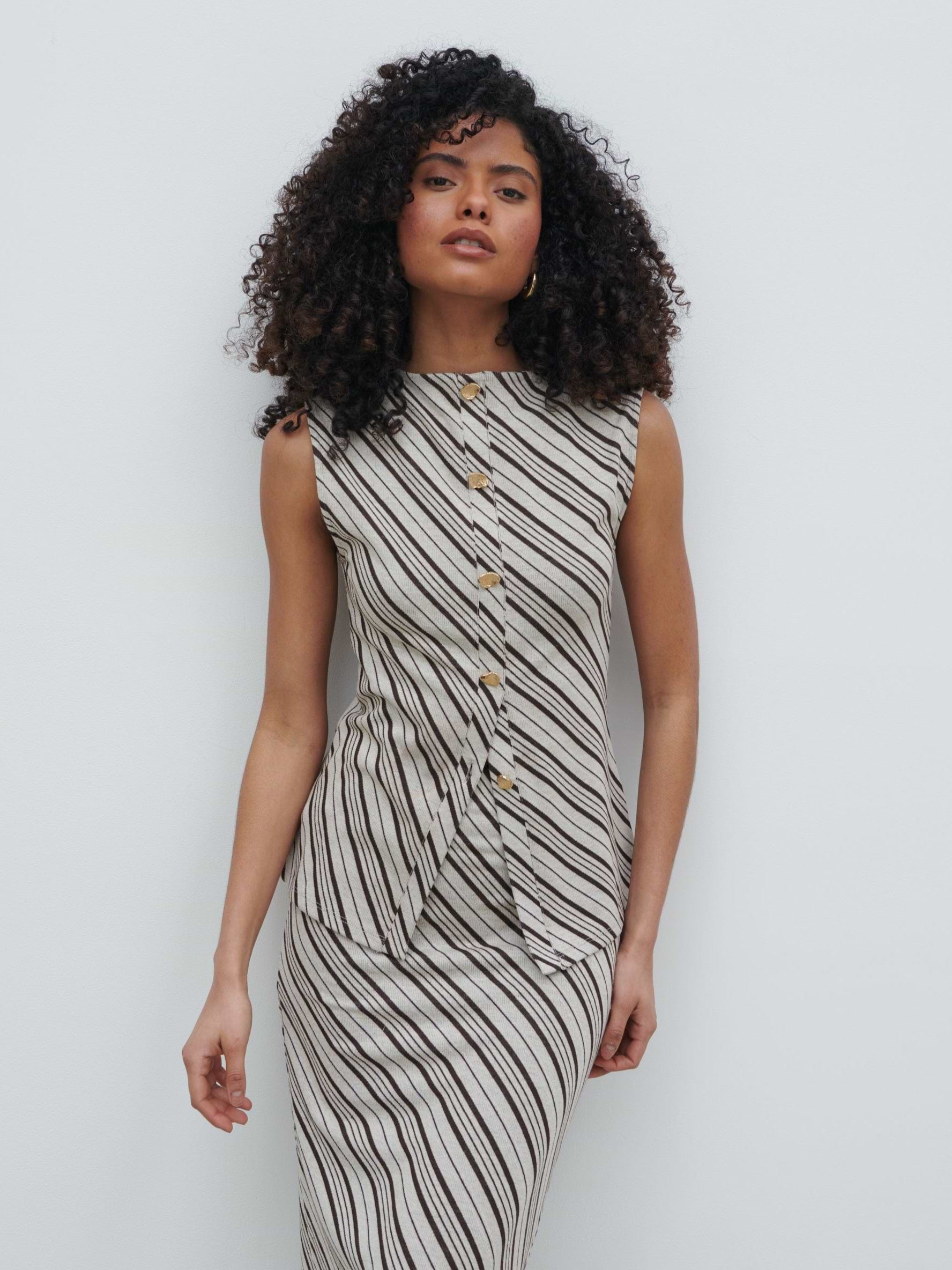 Kali Jersey Top - Asymmetric Stripe