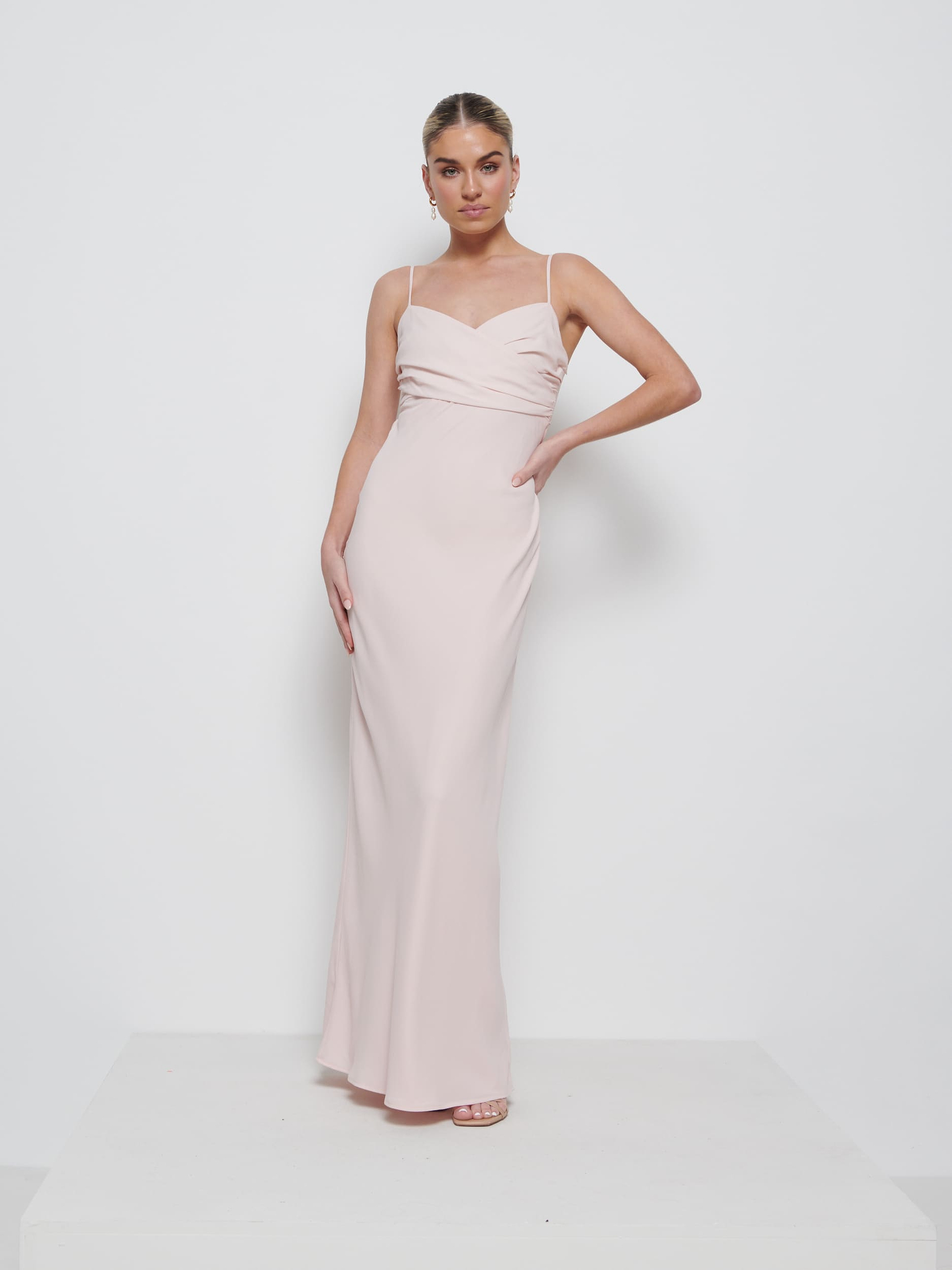 Kehlani Twist Cami Bridesmaid Dress - Blush