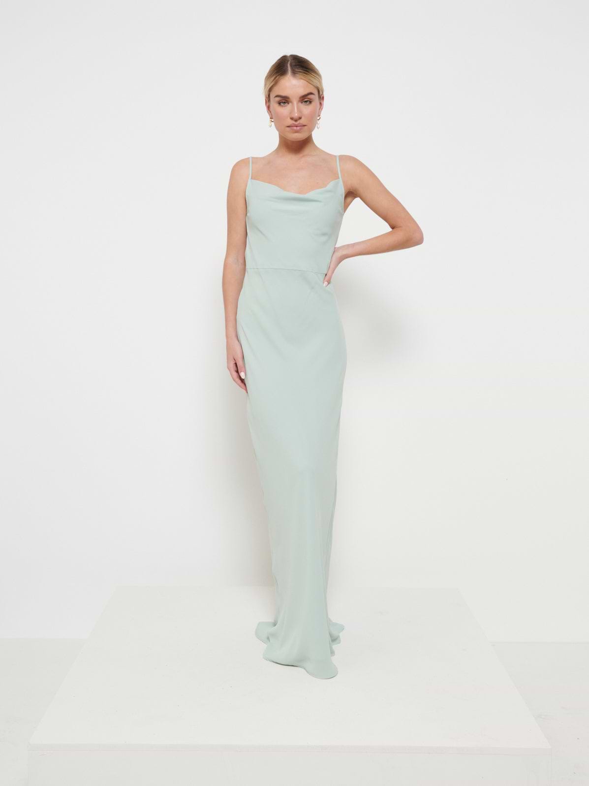 Keisha Chiffon Maxi Bridesmaid Dress - Sage