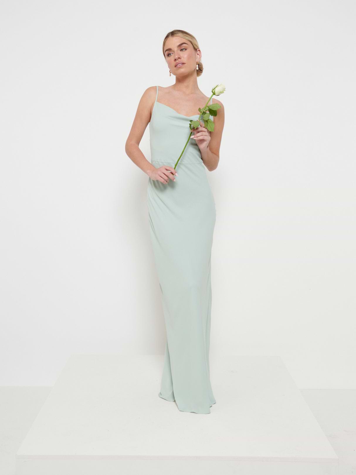 Keisha Chiffon Maxi Bridesmaid Dress - Sage