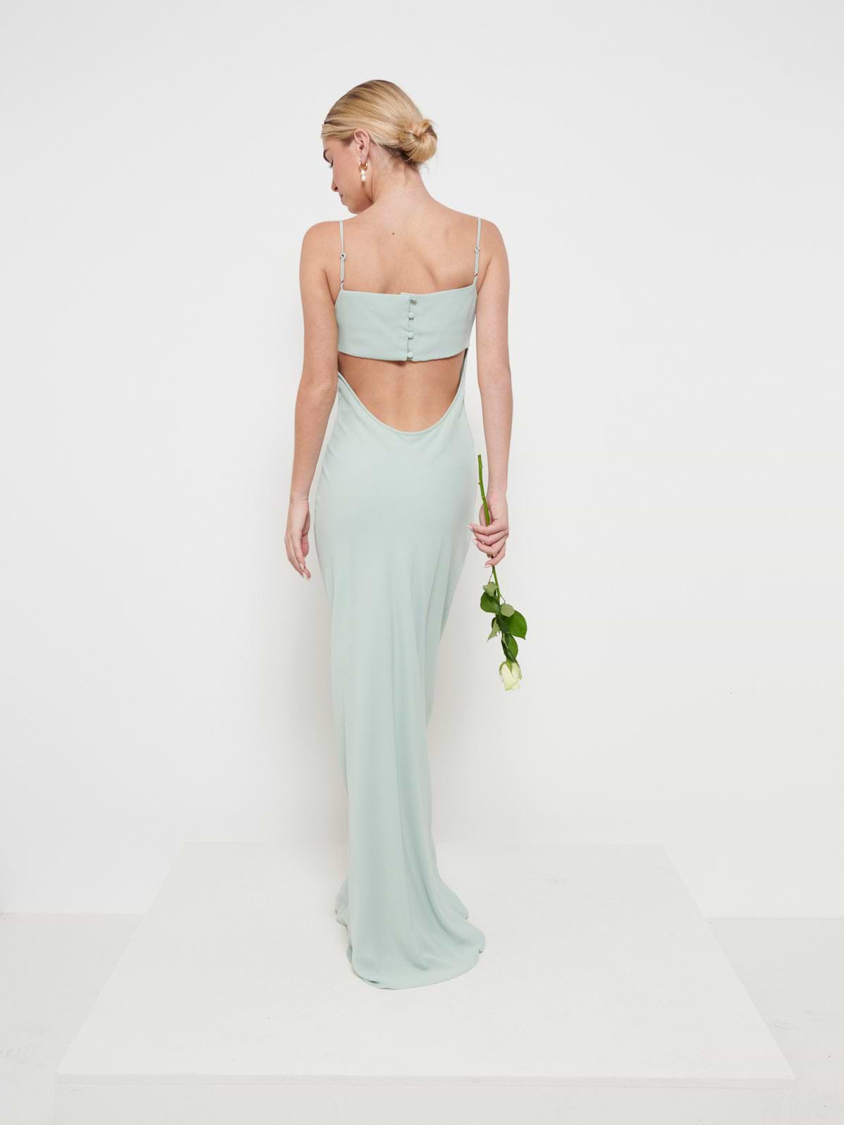 Keisha Chiffon Maxi Bridesmaid Dress - Sage