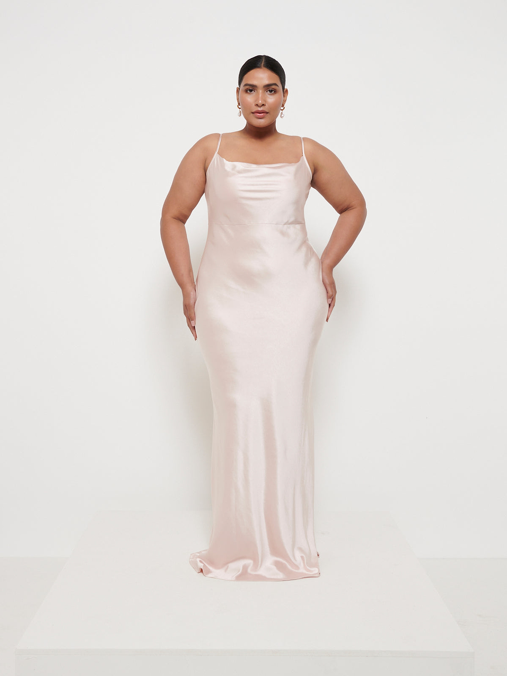 Keisha Maxi Bridesmaid Dress Curve - Matte True Blush