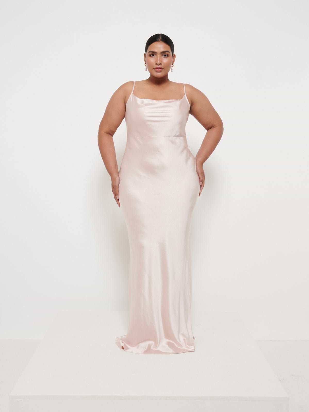 Keisha Maxi Bridesmaid Dress Curve - Matte True Blush