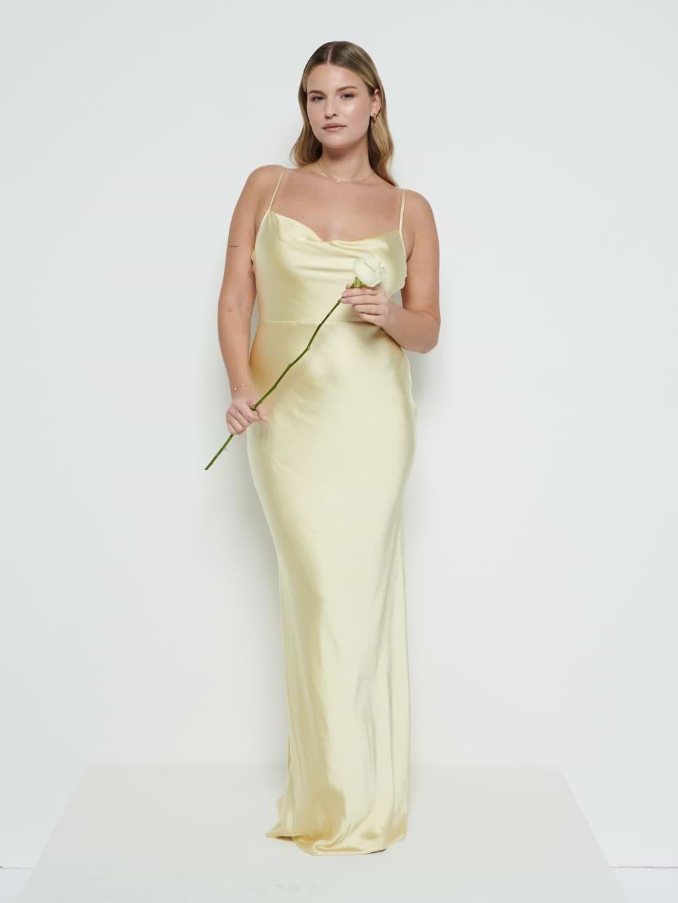 Keisha Maxi Bridesmaid Dress - Lemon