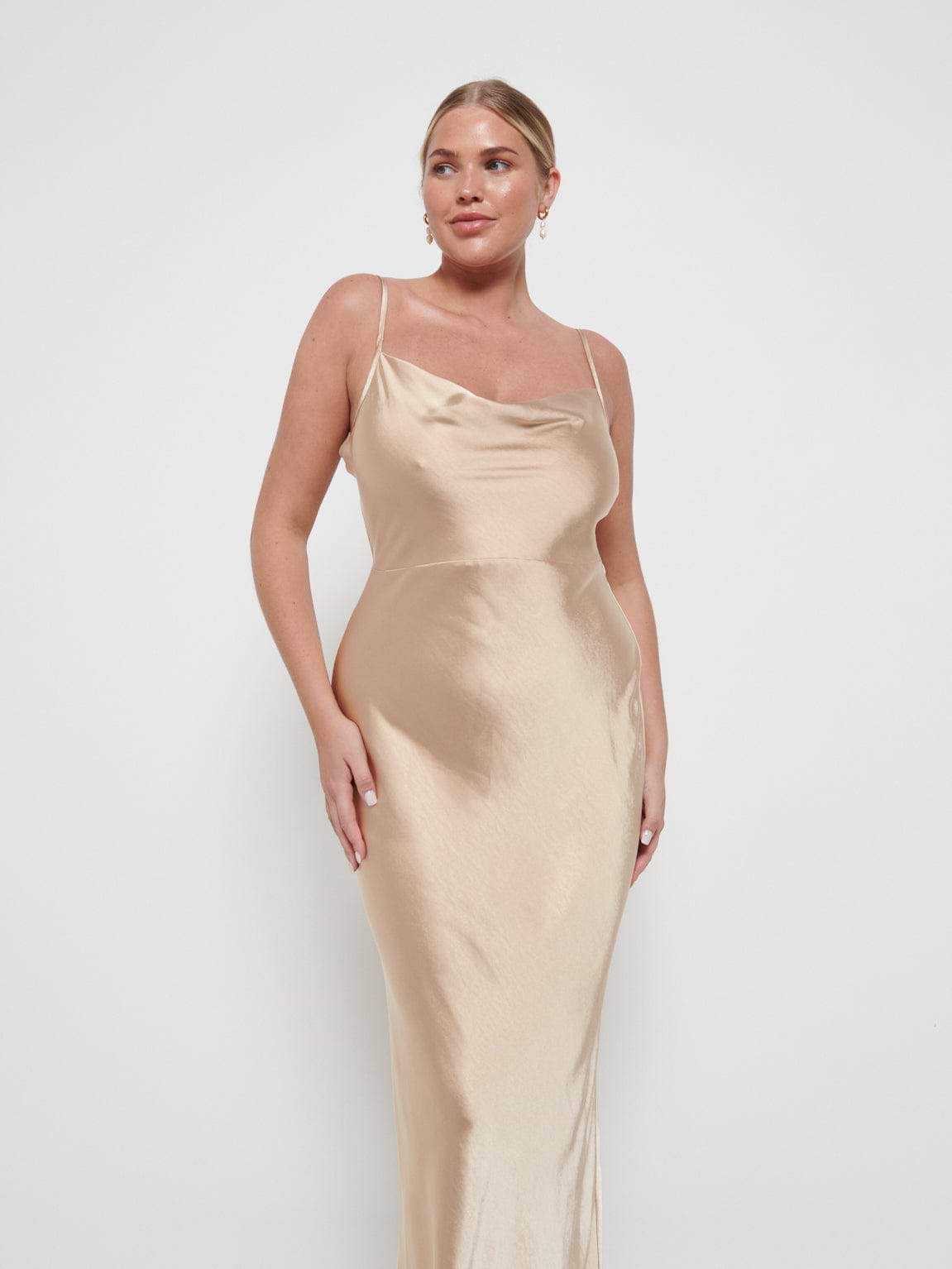 Keisha Maxi Bridesmaid Dress - Matte Bronze