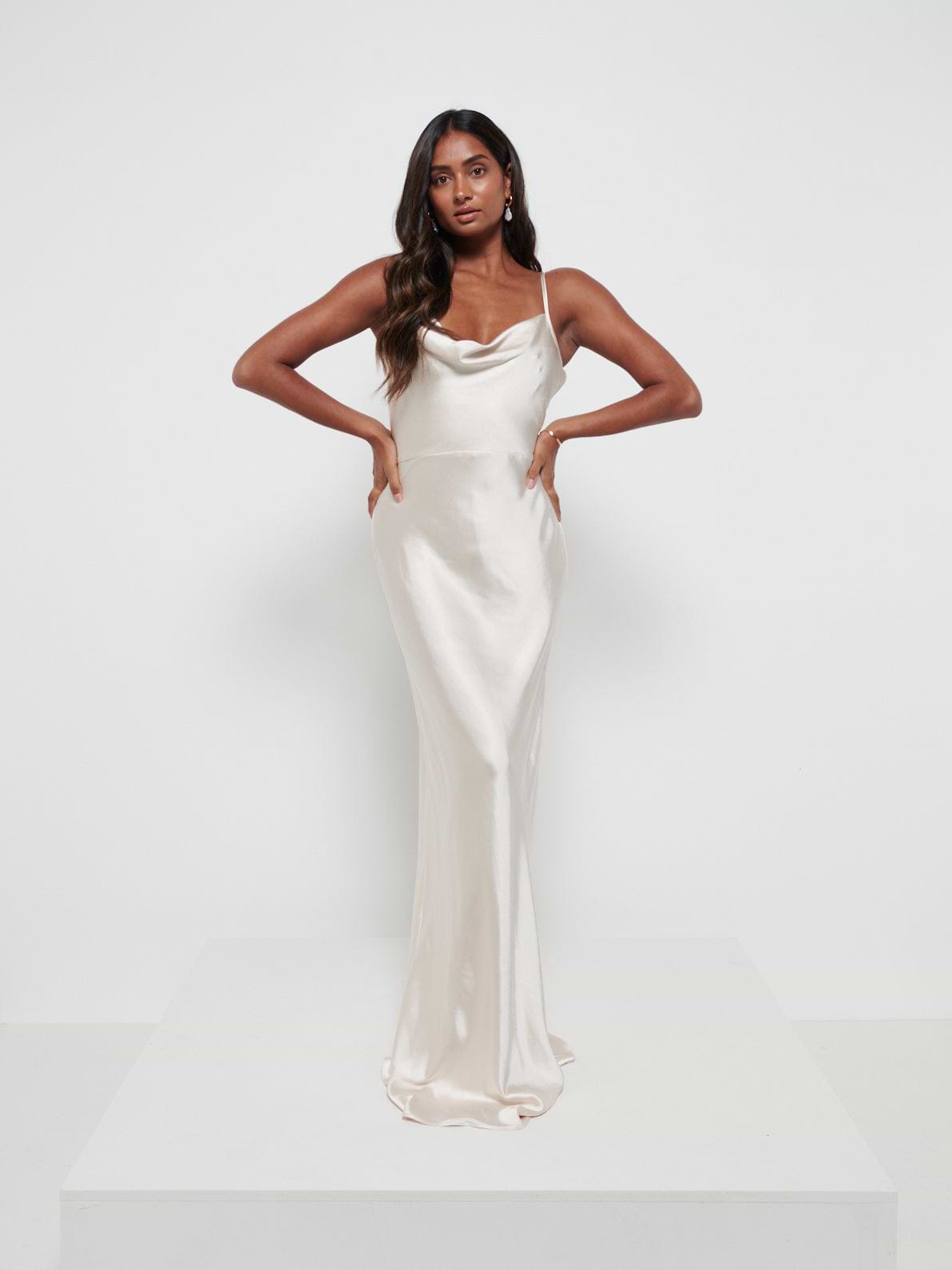Keisha Maxi Bridesmaid Dress - Matte Champagne