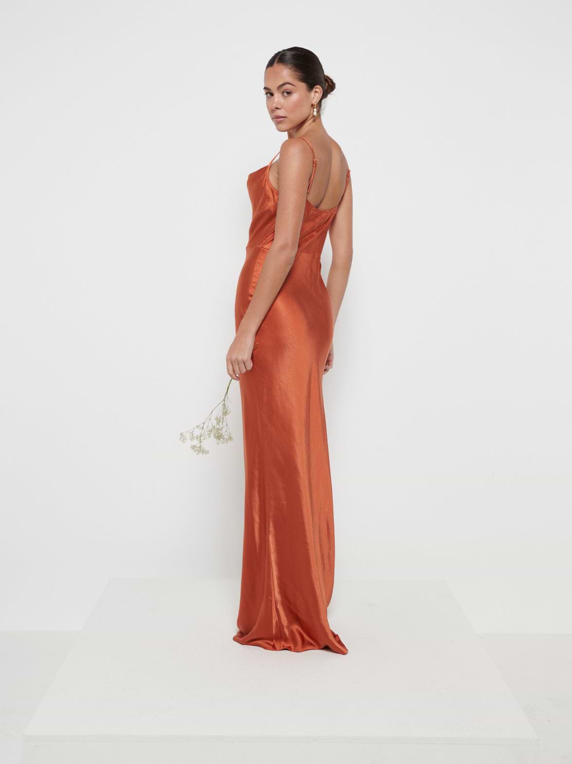Keisha Maxi Bridesmaid Dress - Matte Copper