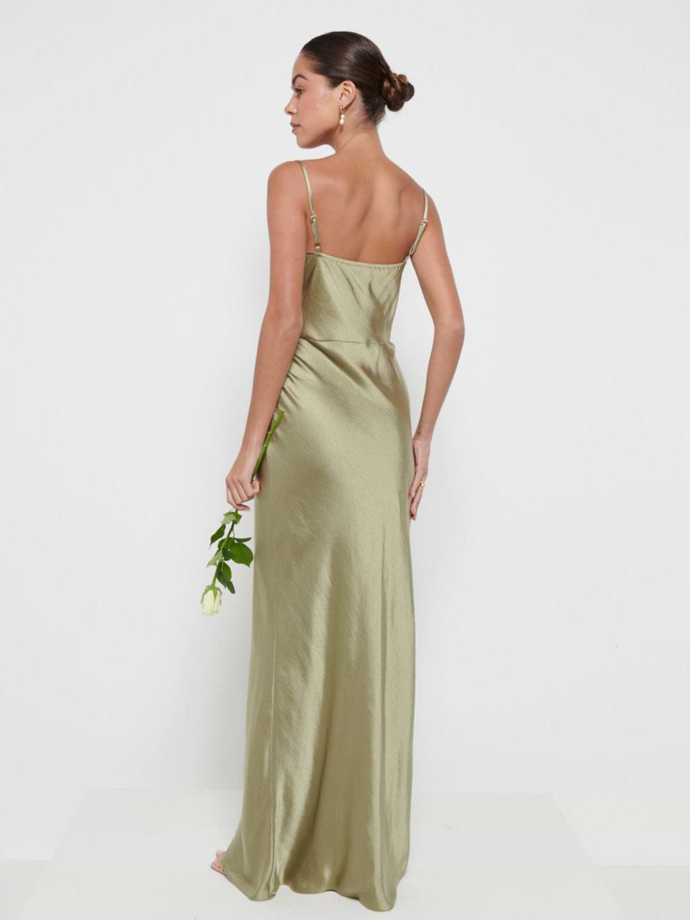 Keisha Maxi Bridesmaid Dress - Matte Olive