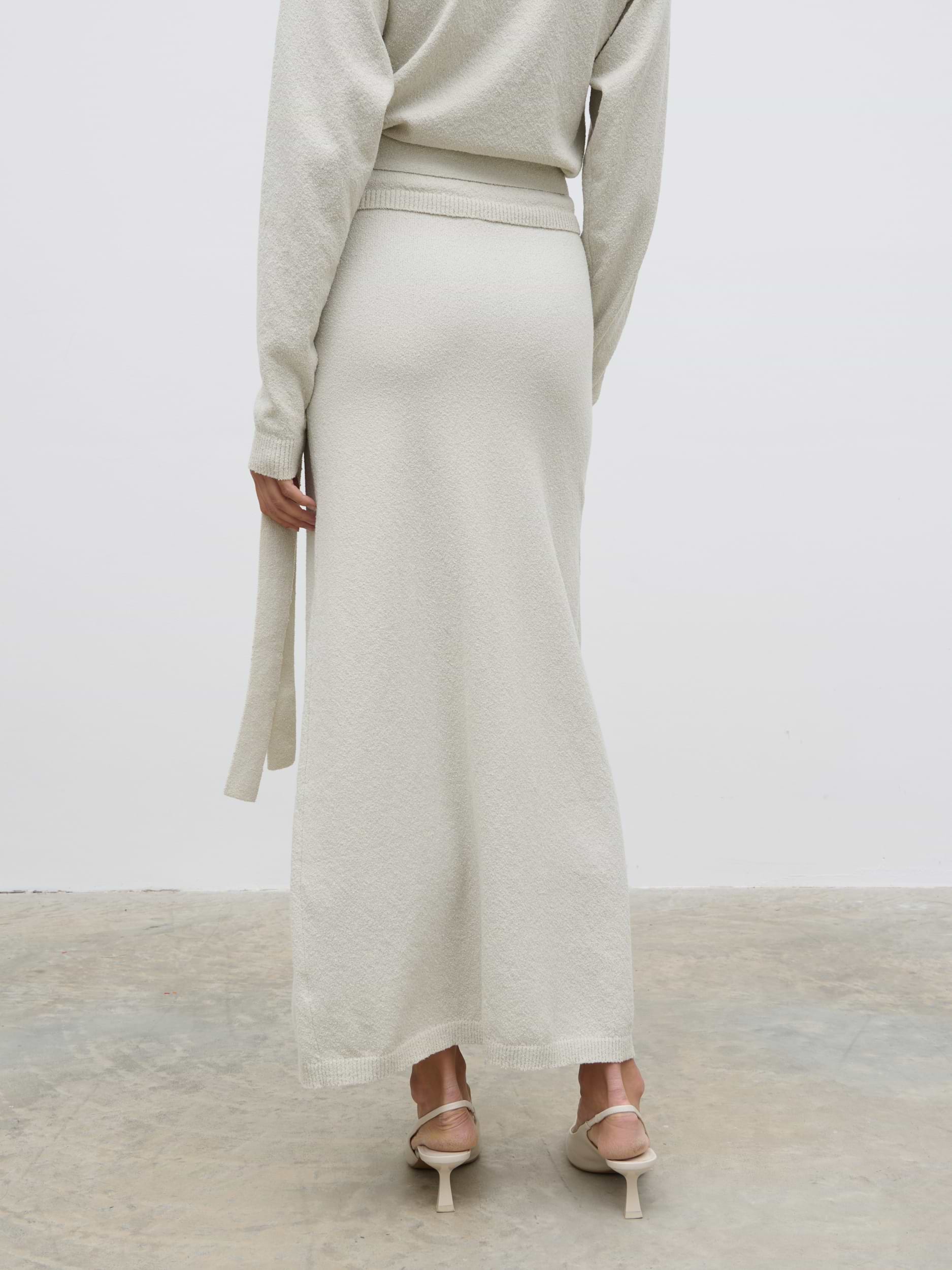 Laney Boucle Knit Midaxi Skirt - Pale Stone