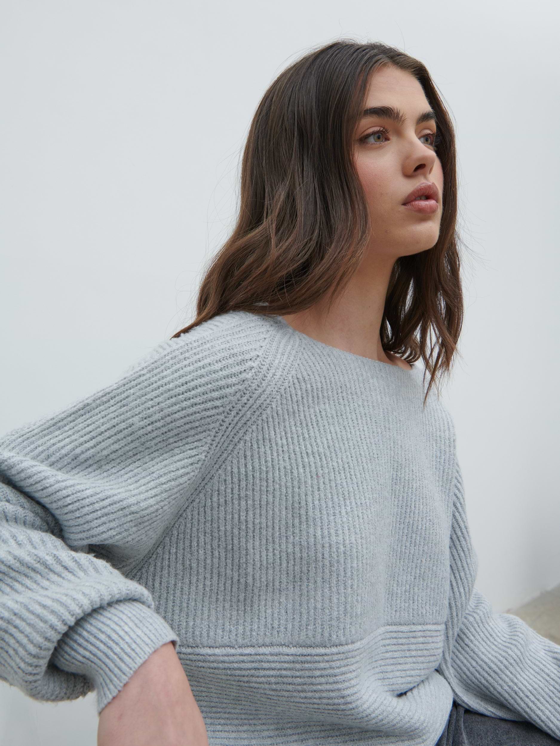 Macey Cross Back Knit Jumper - Grey Marl