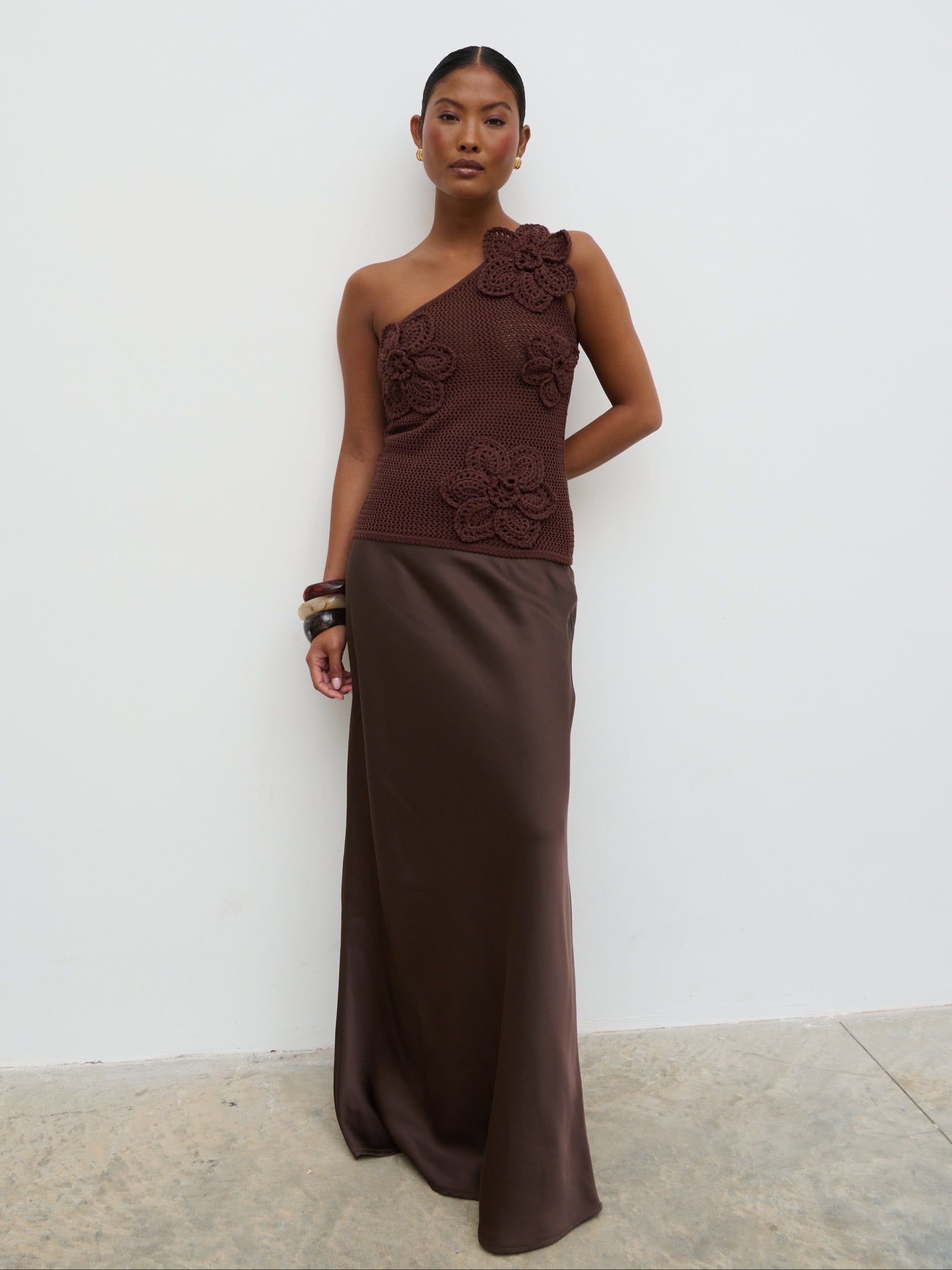Breya Maxi Skirt - Chocolate Brown