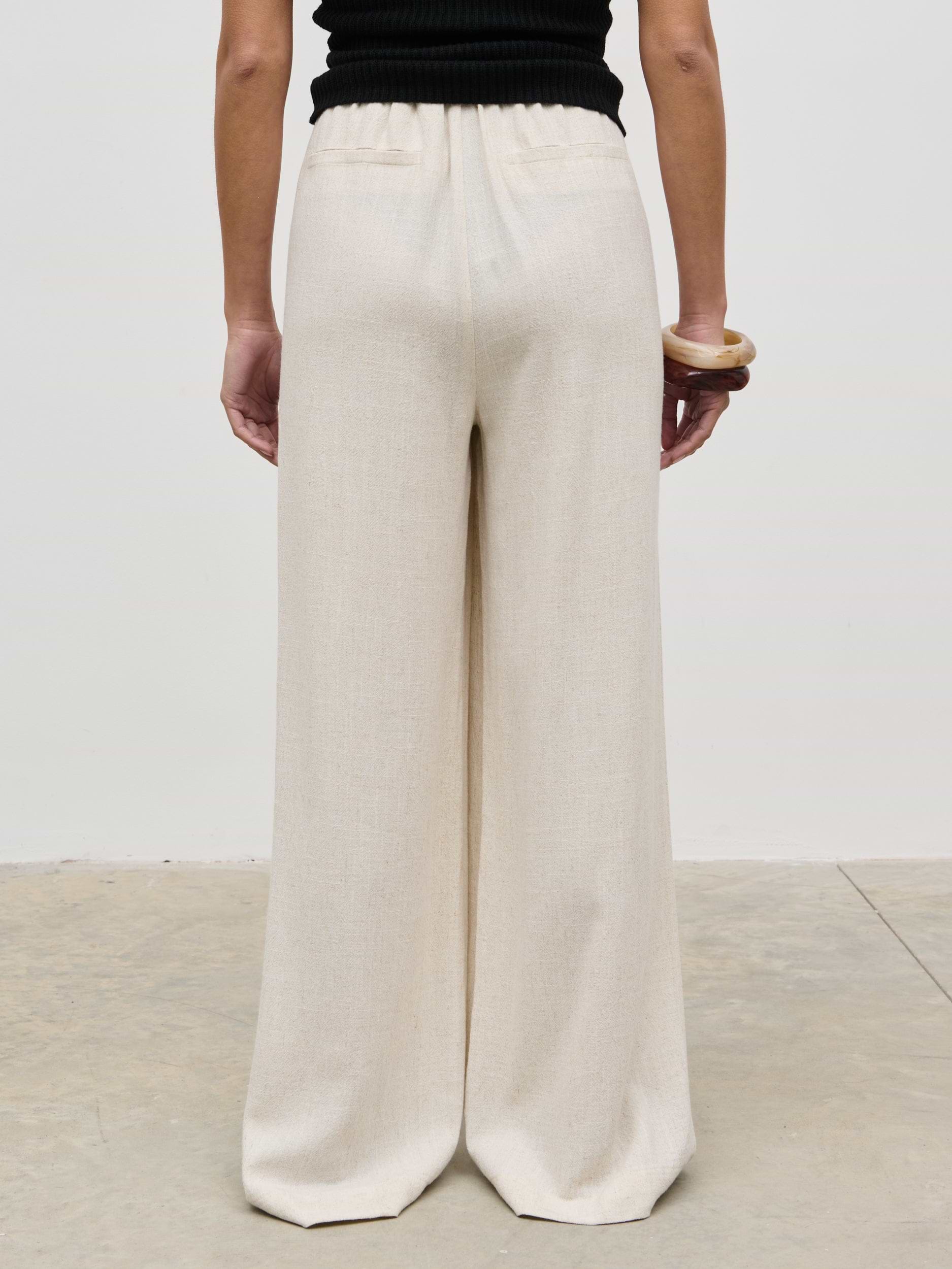 Nessa Drawstring Linen Trousers - Natural