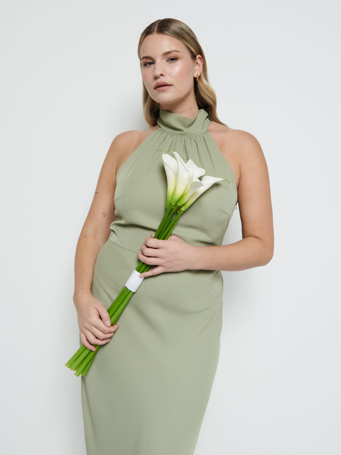 Odelle Chiffon Maxi Bridesmaid Dress - Olive