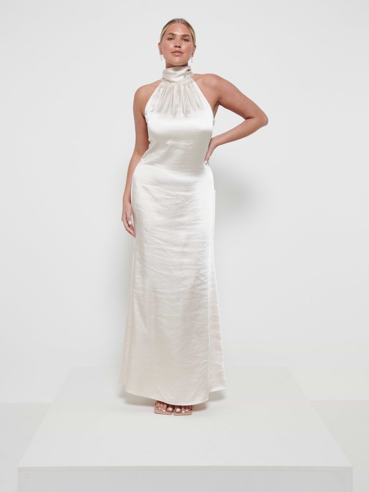 Odelle Maxi Bridesmaid Dress - Matte Champagne
