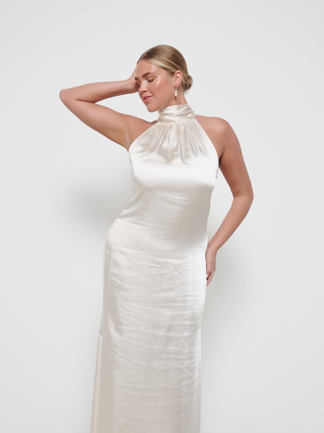 Odelle Maxi Bridesmaid Dress - Matte Champagne